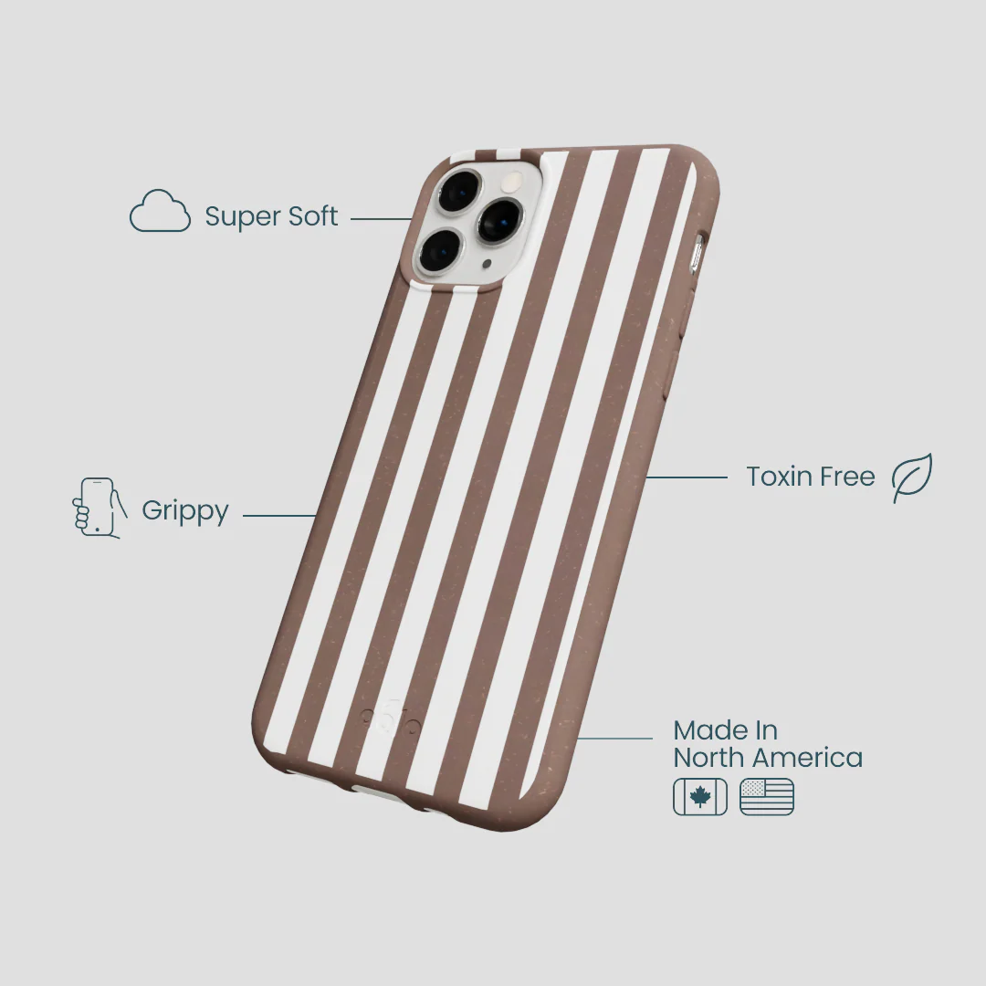 Chocolate Brown Mocha Stripes iPhone 11 Pro Case - Image 4