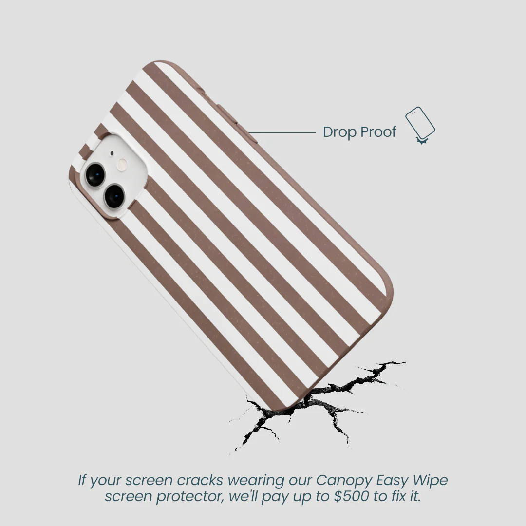 Chocolate Brown Mocha Stripes iPhone 12/ iPhone 12 Pro Case - Image 5