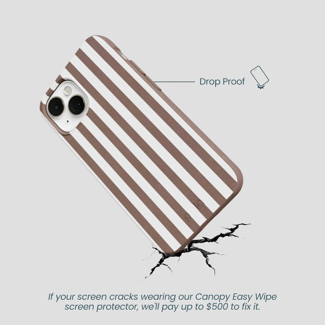 Chocolate Brown Mocha Stripes iPhone 13 Case - Image 5