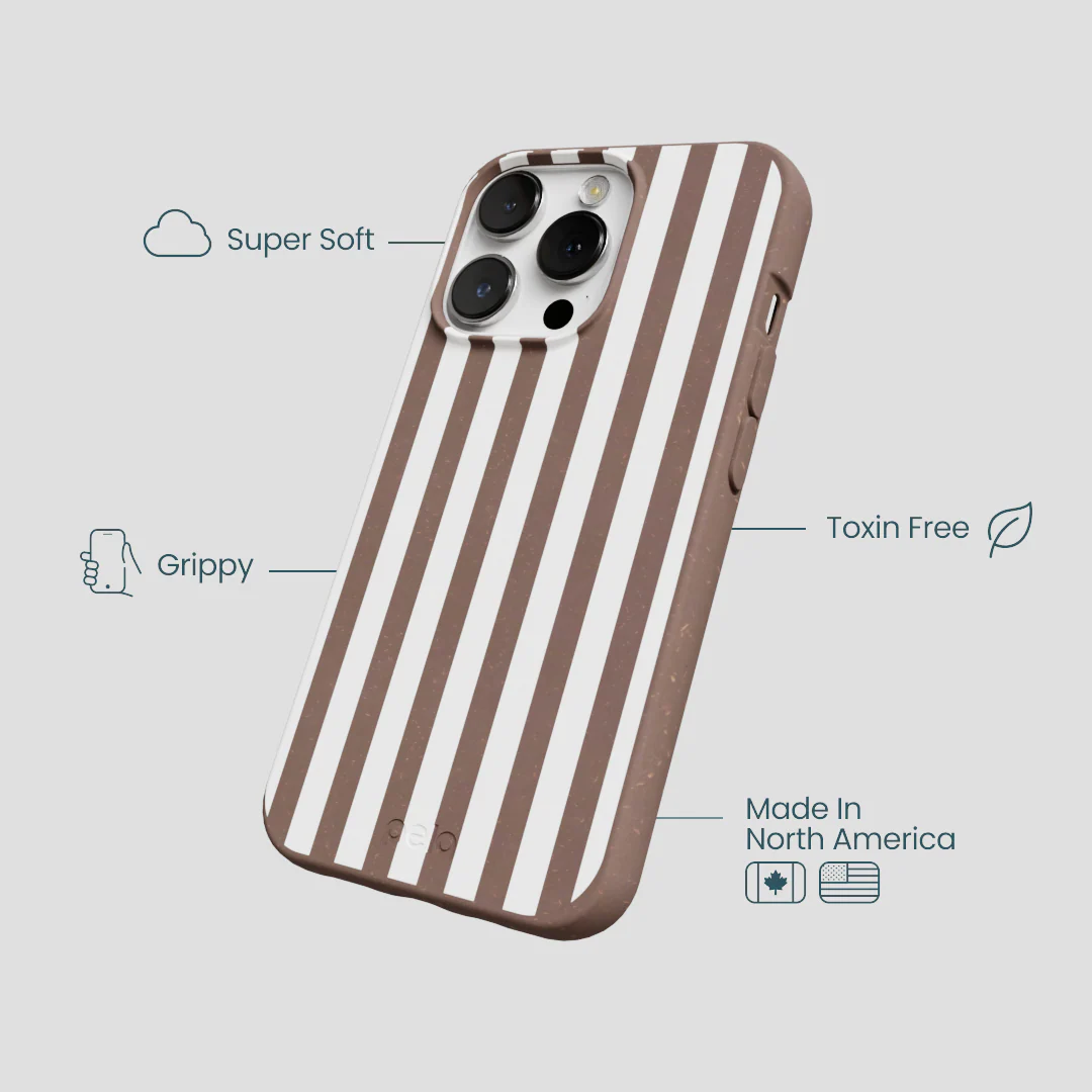 Chocolate Brown Mocha Stripes iPhone 13 Pro Case - Image 4