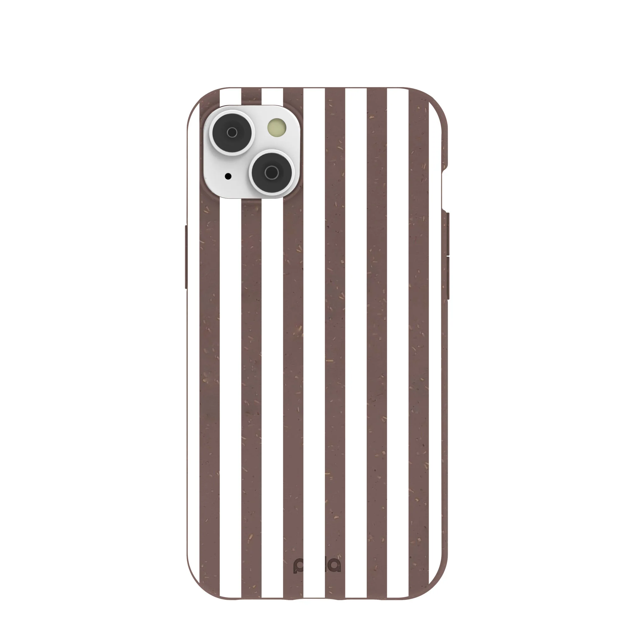 Chocolate Brown Mocha Stripes iPhone 14 Plus Case