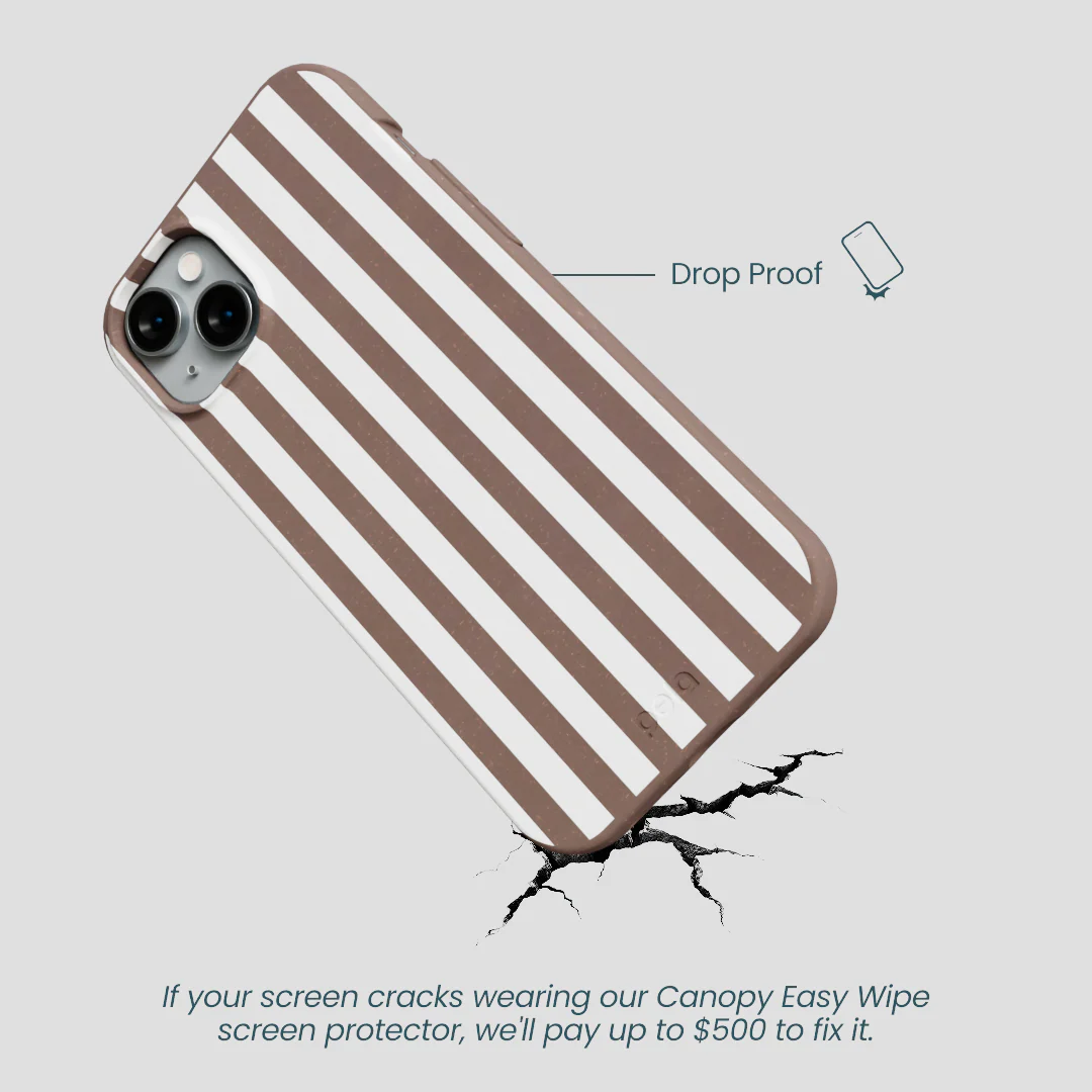 Chocolate Brown Mocha Stripes iPhone 14 Plus Case - Image 5
