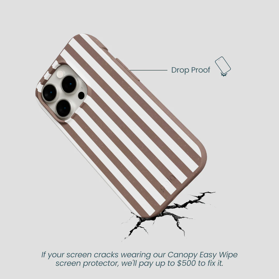 Chocolate Brown Mocha Stripes iPhone 14 Pro Case - Image 5
