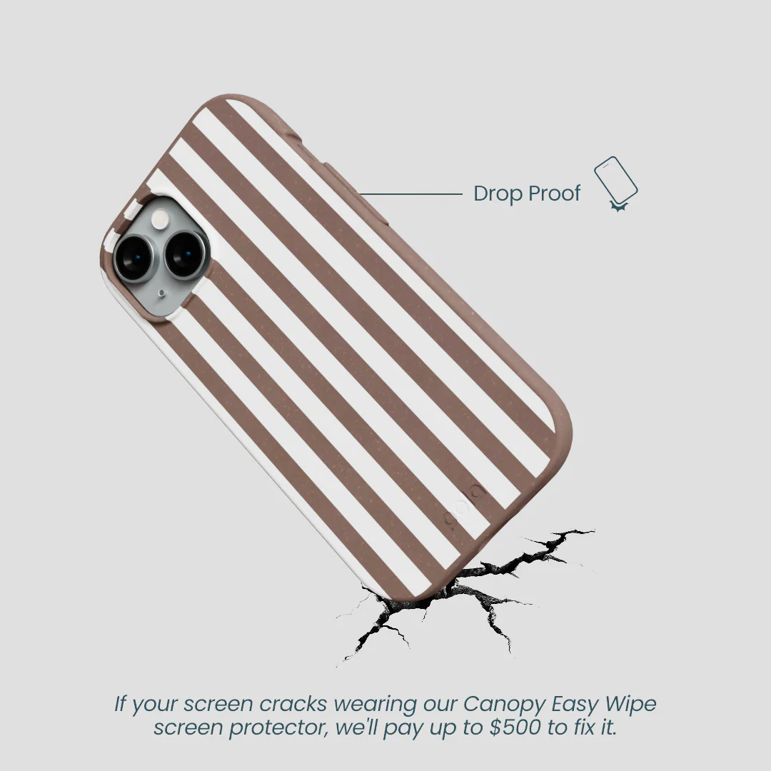 Chocolate Brown Mocha Stripes iPhone 15 Case - Image 5