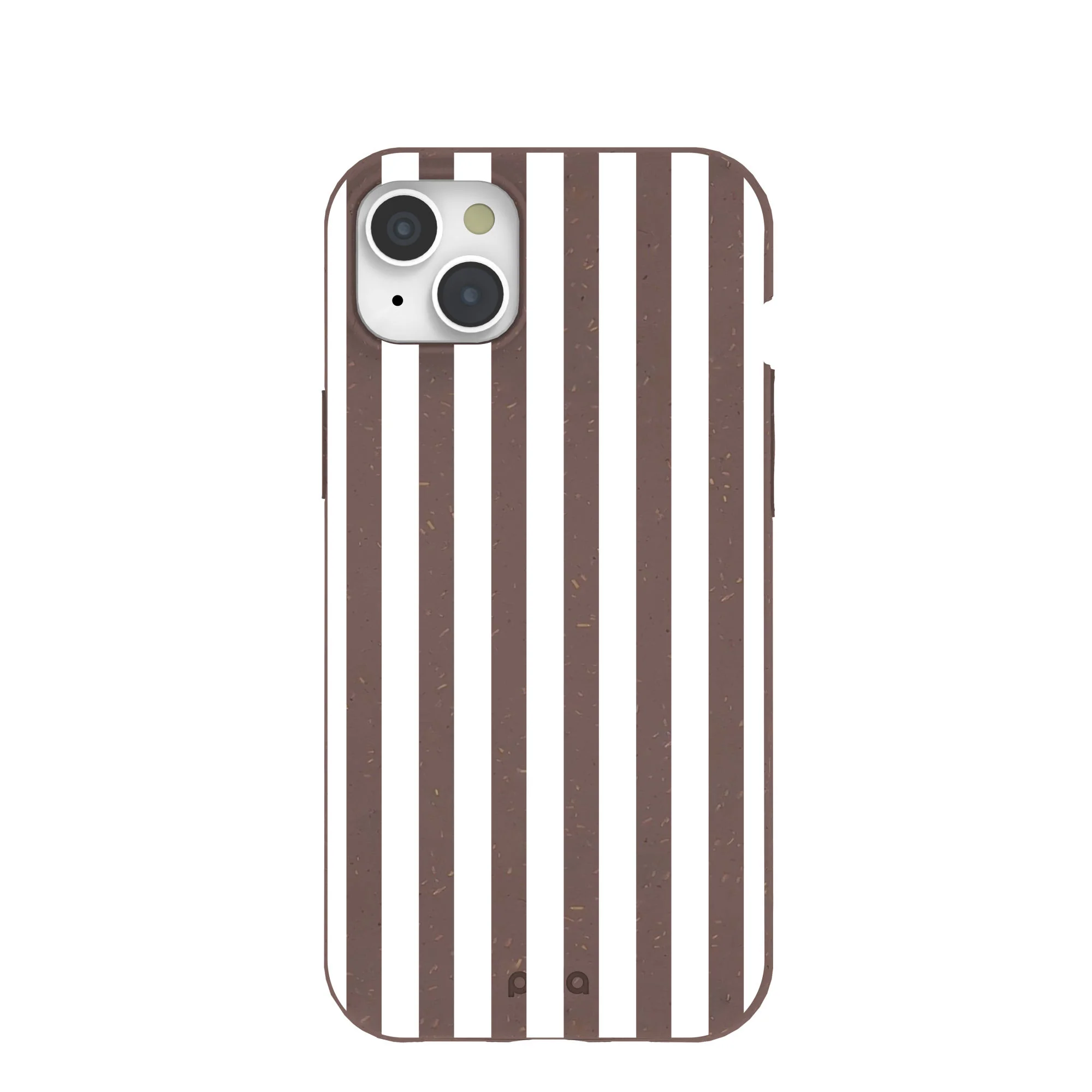 Chocolate Brown Mocha Stripes iPhone 15 Plus Case