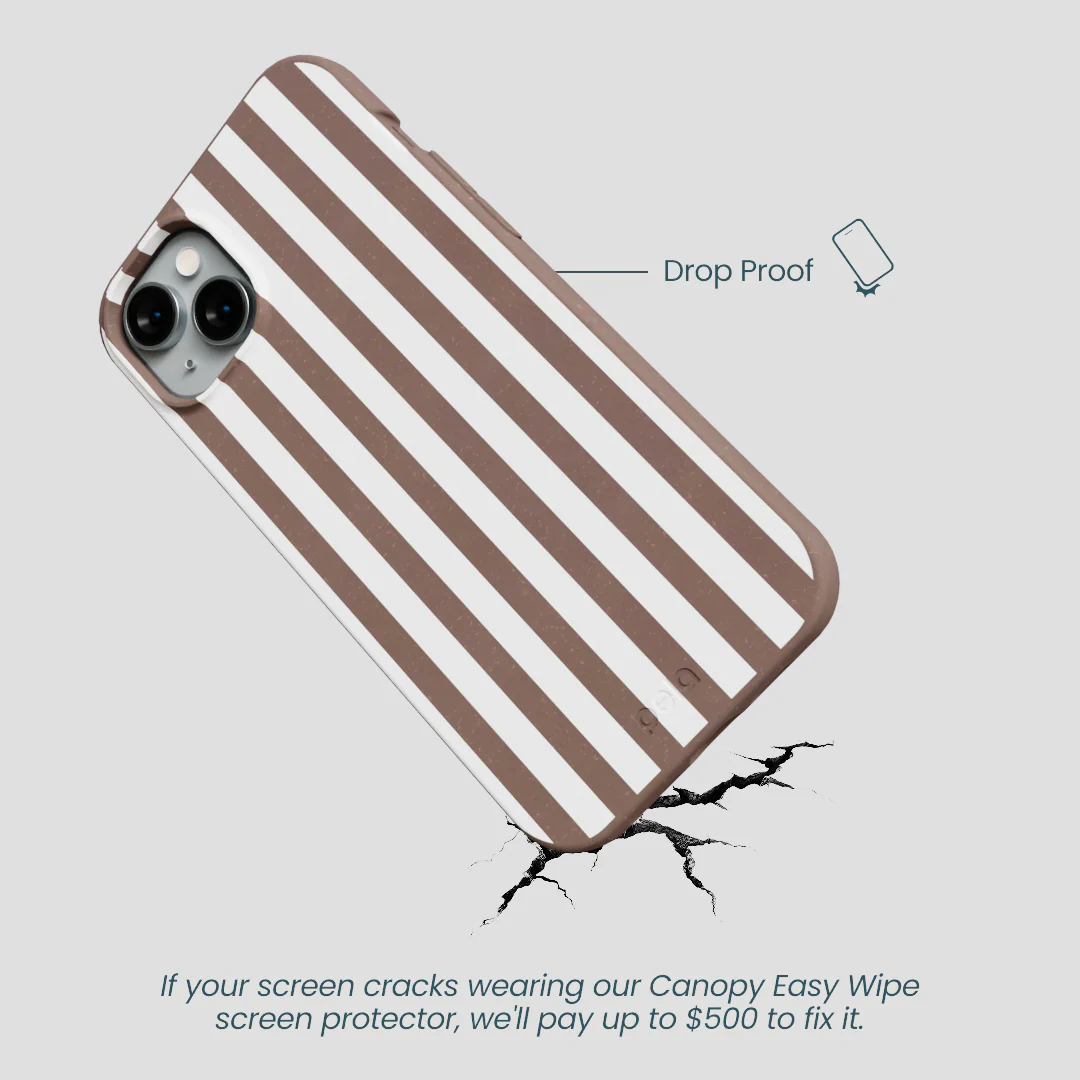 Chocolate Brown Mocha Stripes iPhone 15 Plus Case - Image 5
