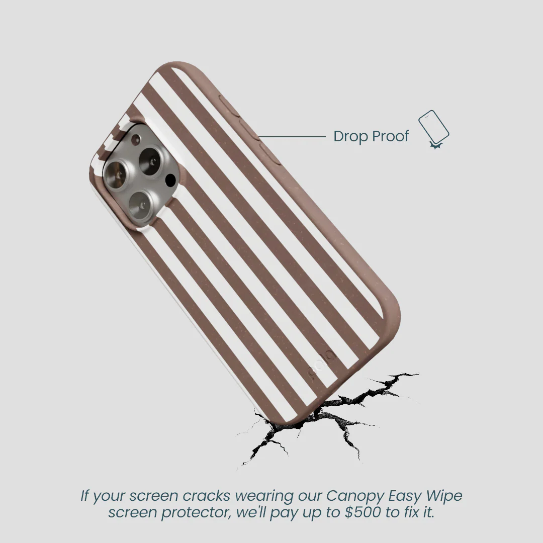Chocolate Brown Mocha Stripes iPhone 16 Pro Case - Image 5