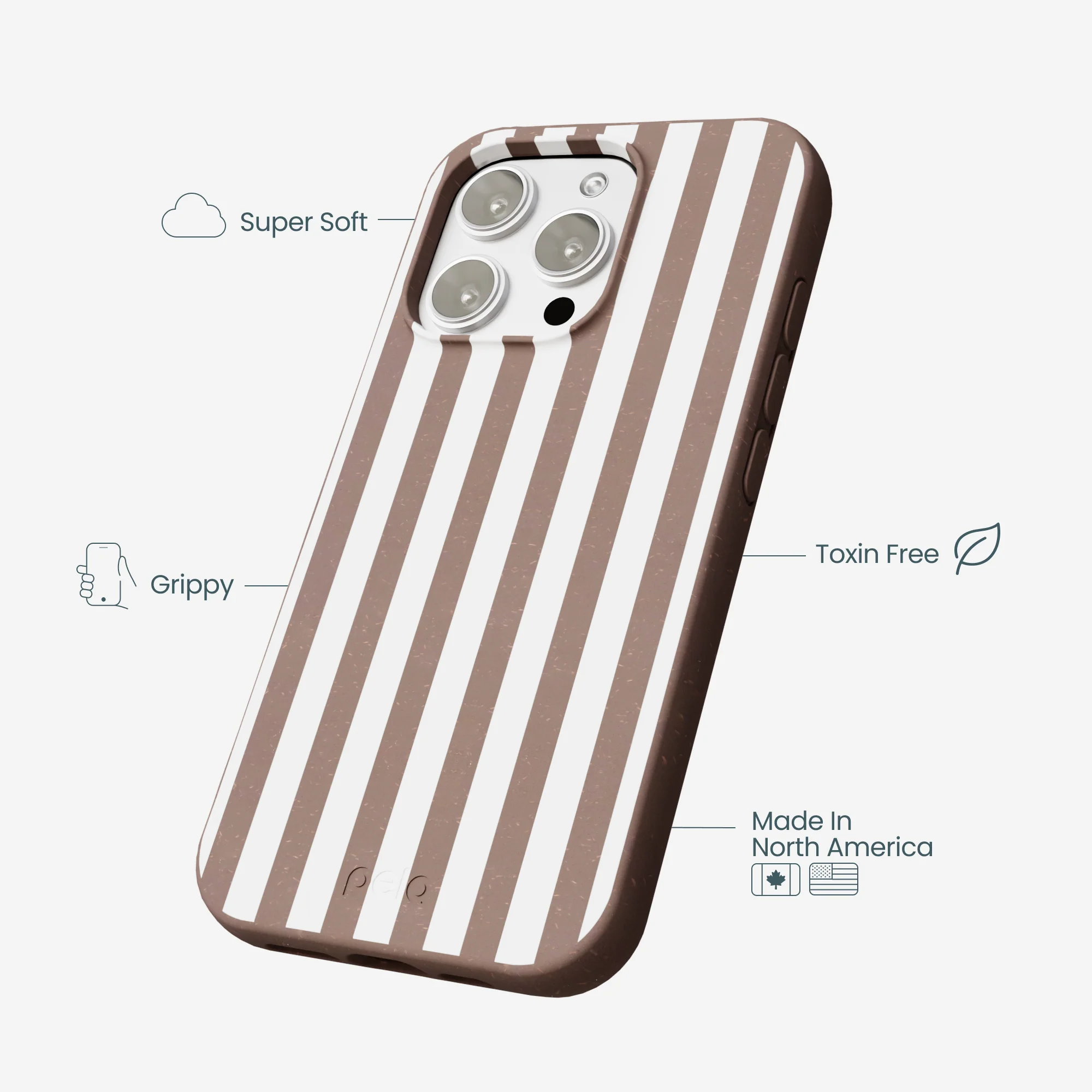 Chocolate Brown Mocha Stripes iPhone 16 Pro Max Case - Image 4