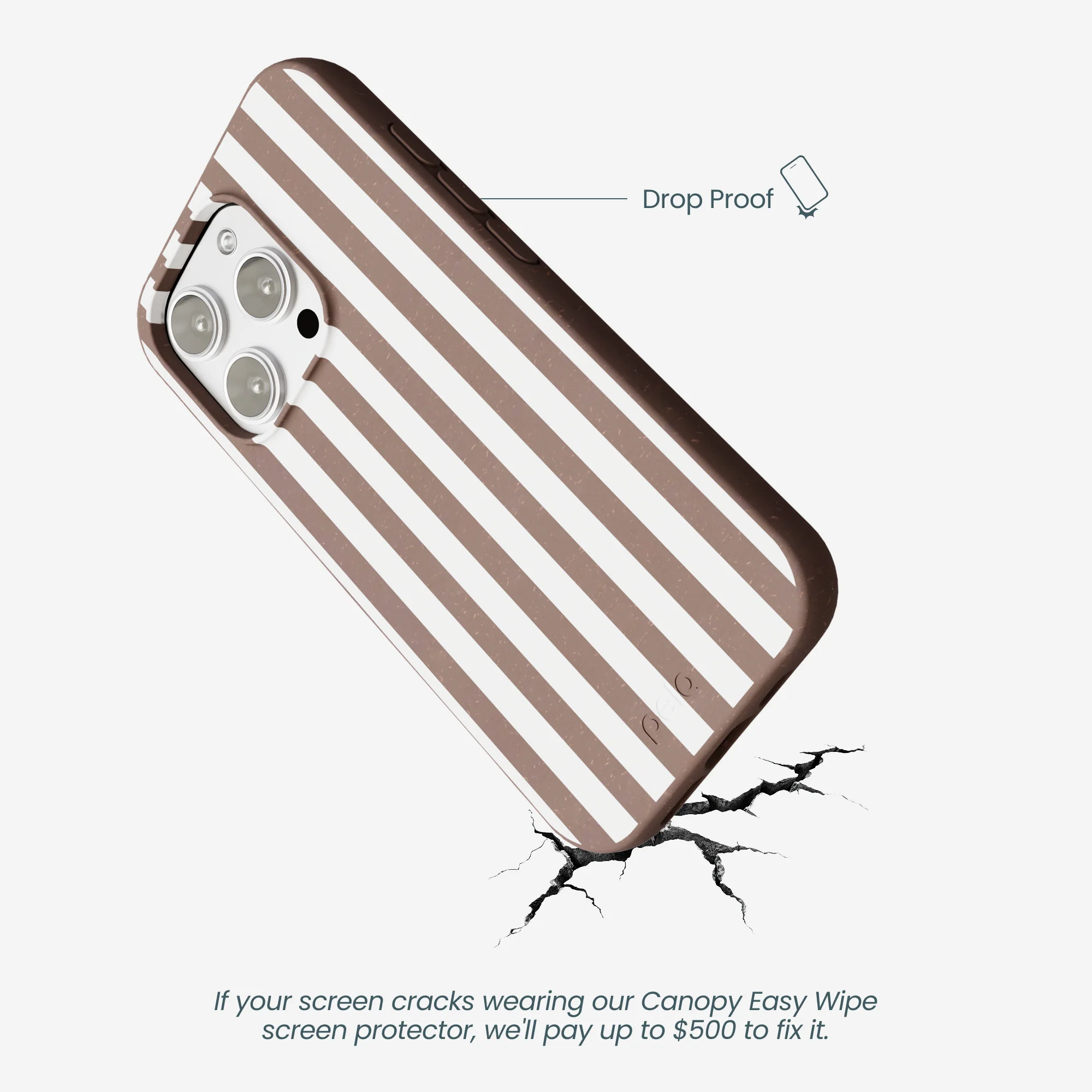 Chocolate Brown Mocha Stripes iPhone 16 Pro Max Case - Image 5