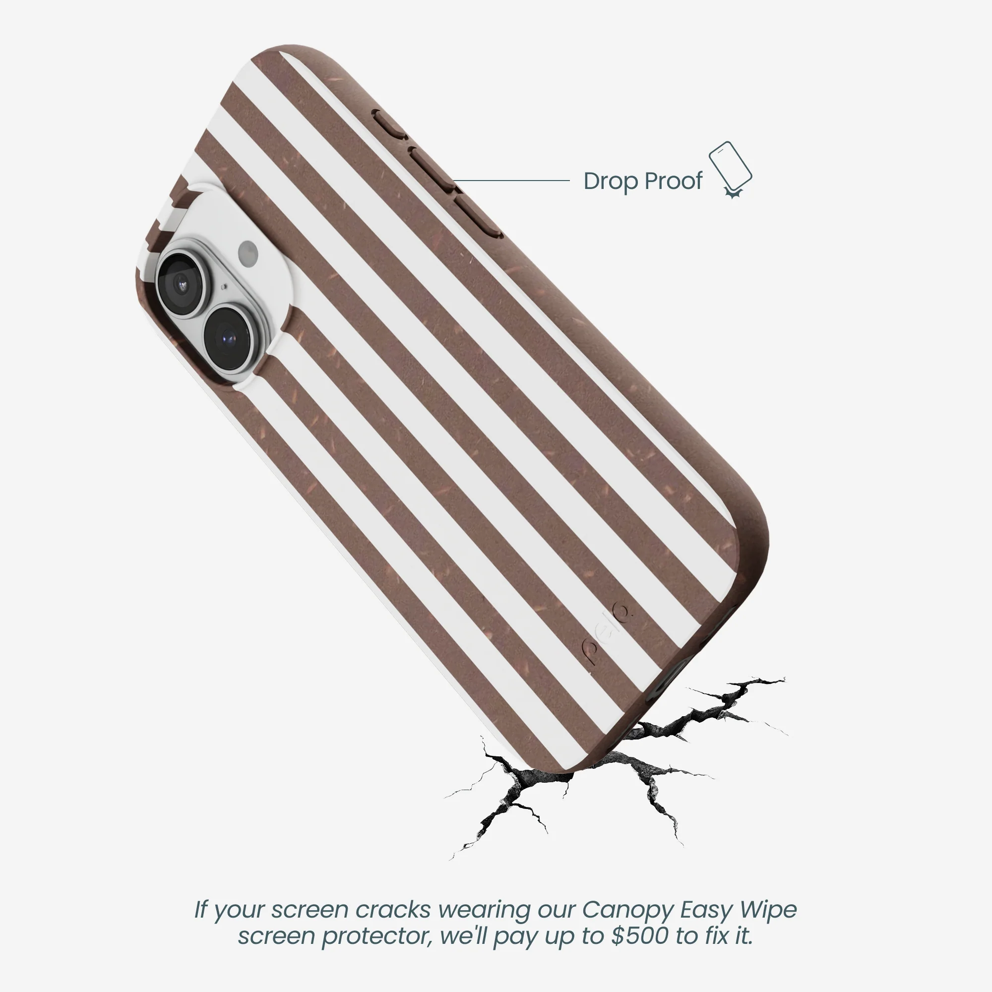 Chocolate Brown Mocha Stripes iPhone 17 Case - Image 5
