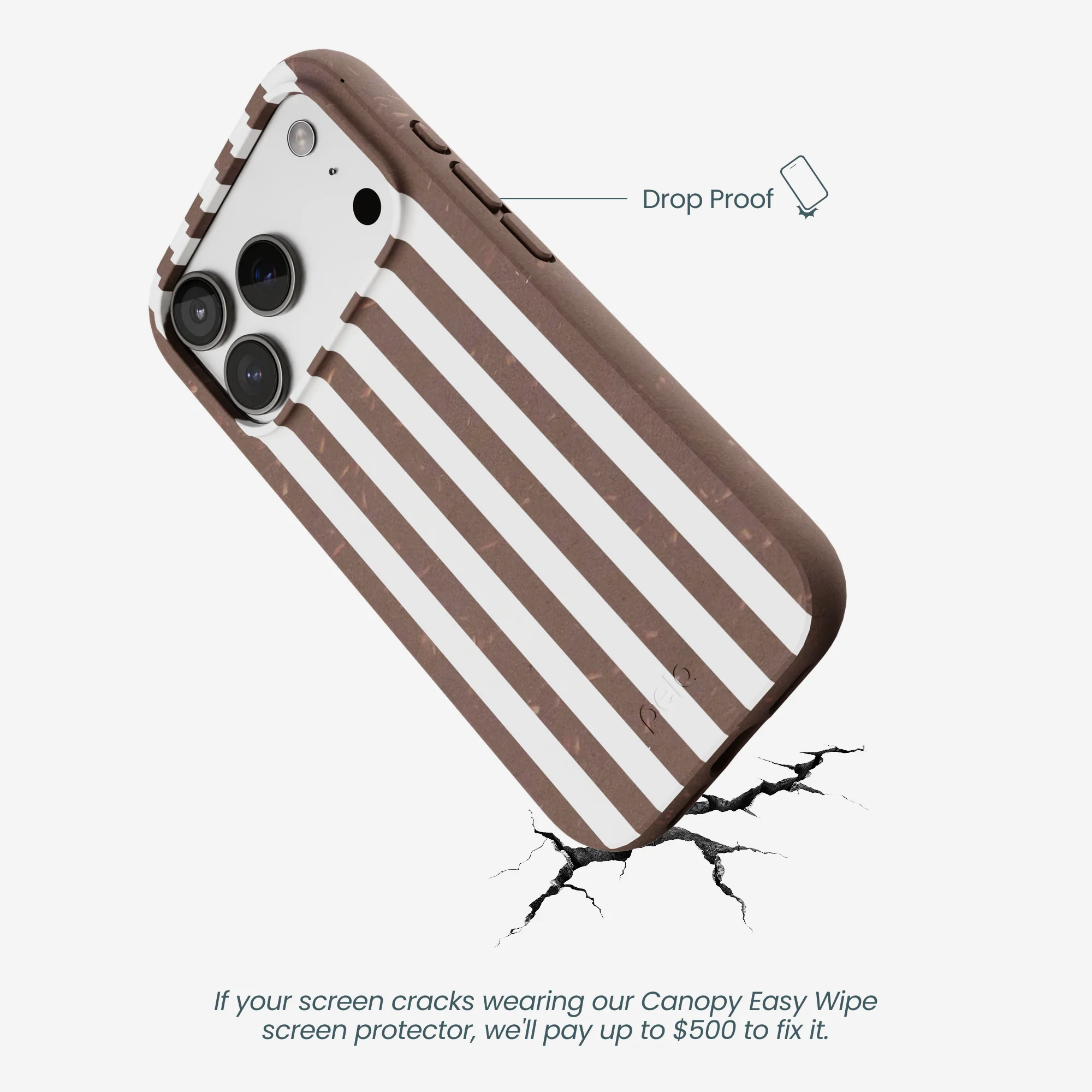 Chocolate Brown Mocha Stripes iPhone 17 Pro Case - Image 5