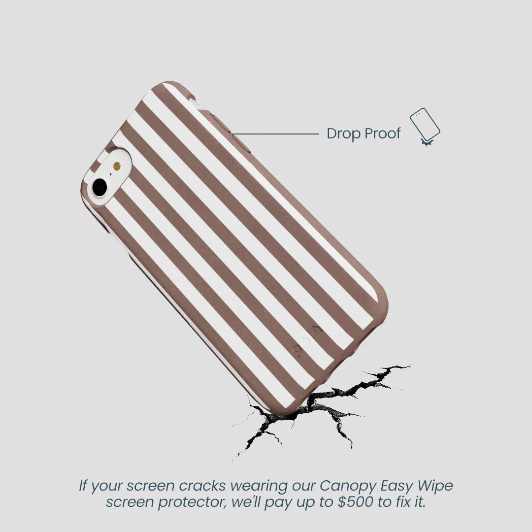 Chocolate Brown Mocha Stripes iPhone 6/6s/7/8/SE Case - Image 5