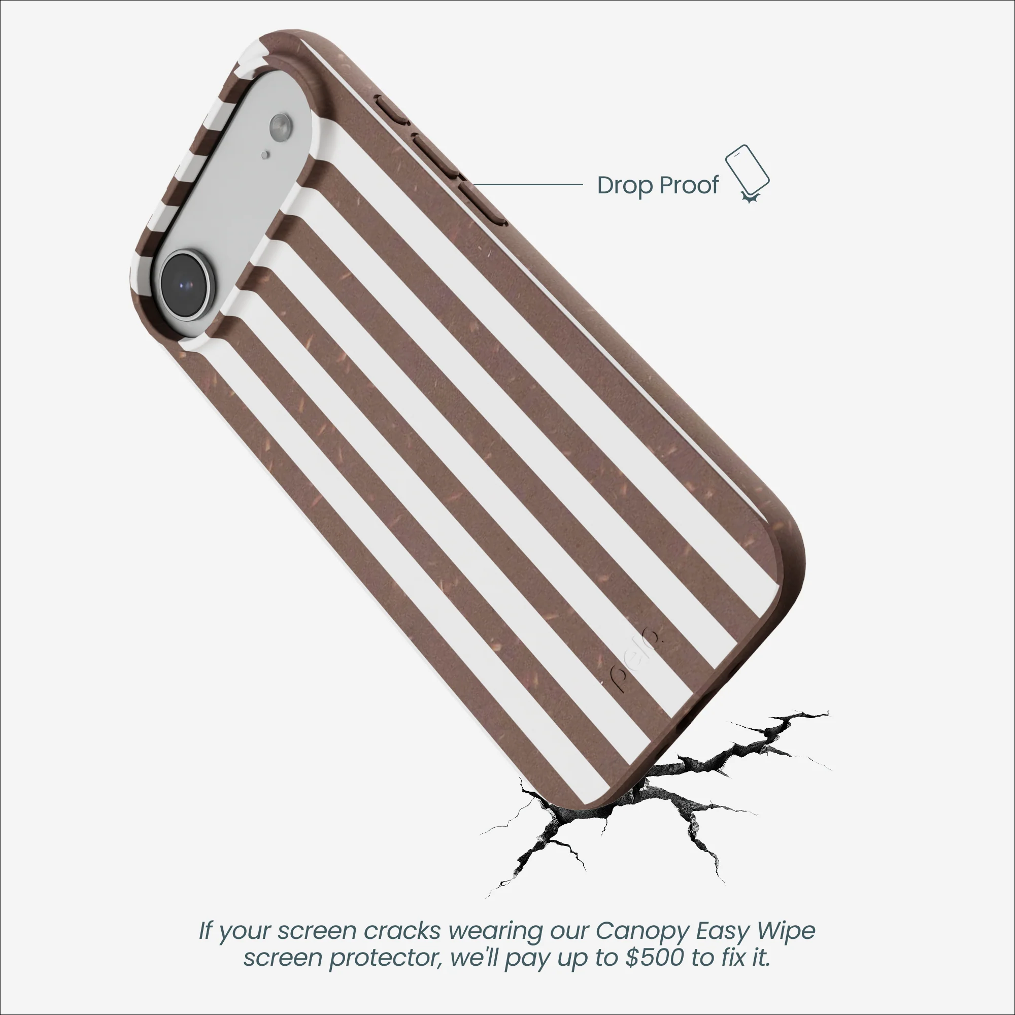 Chocolate Brown Mocha Stripes iPhone Air Case - Image 5