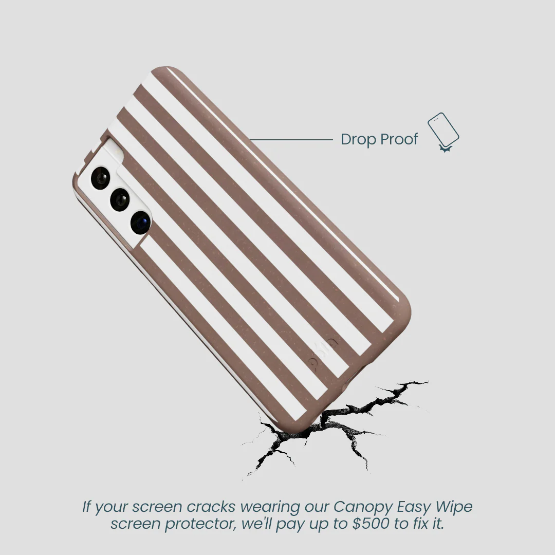 Chocolate Brown Mocha Stripes Samsung Galaxy S22 Case - Image 5