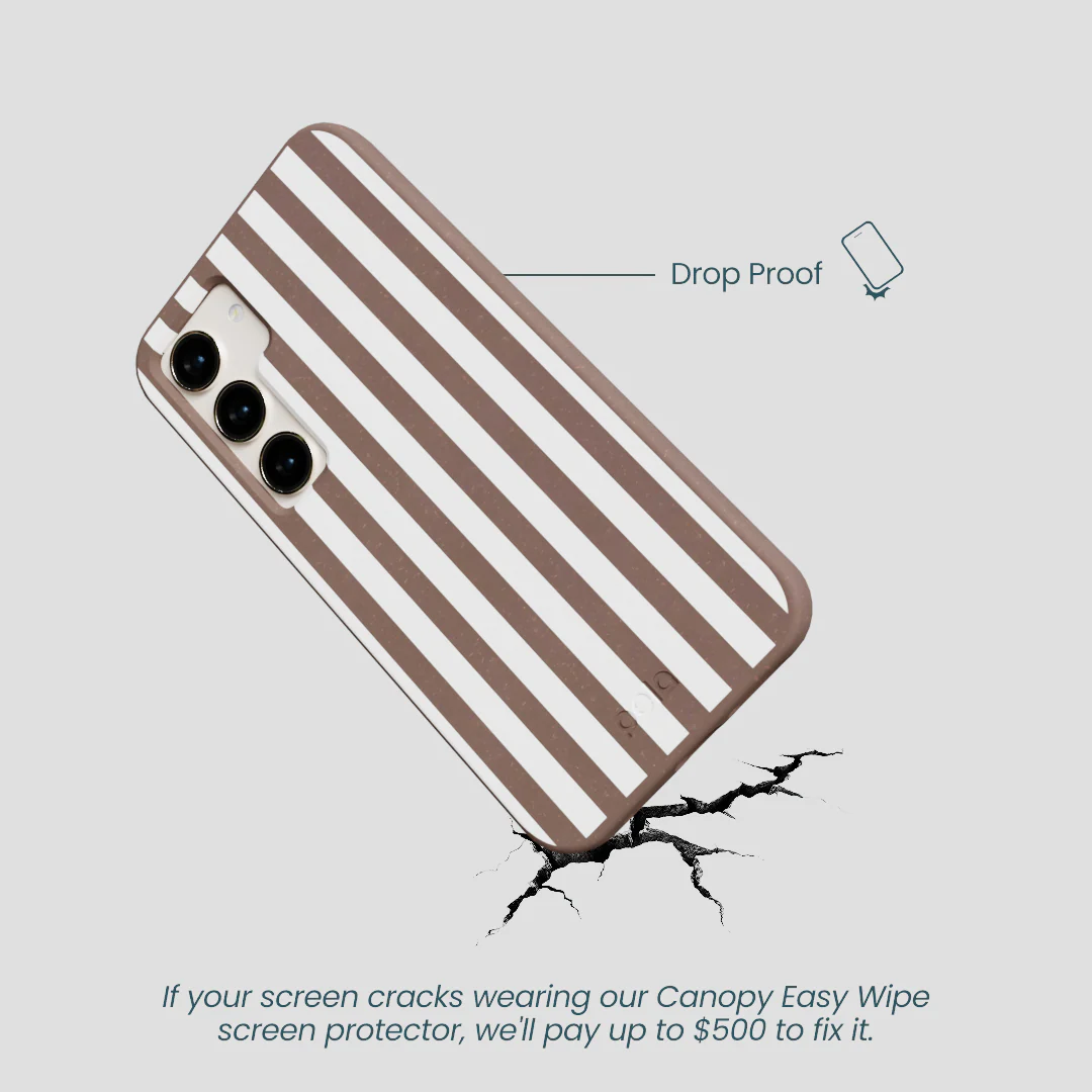Chocolate Brown Mocha Stripes Samsung Galaxy S23 Case - Image 5