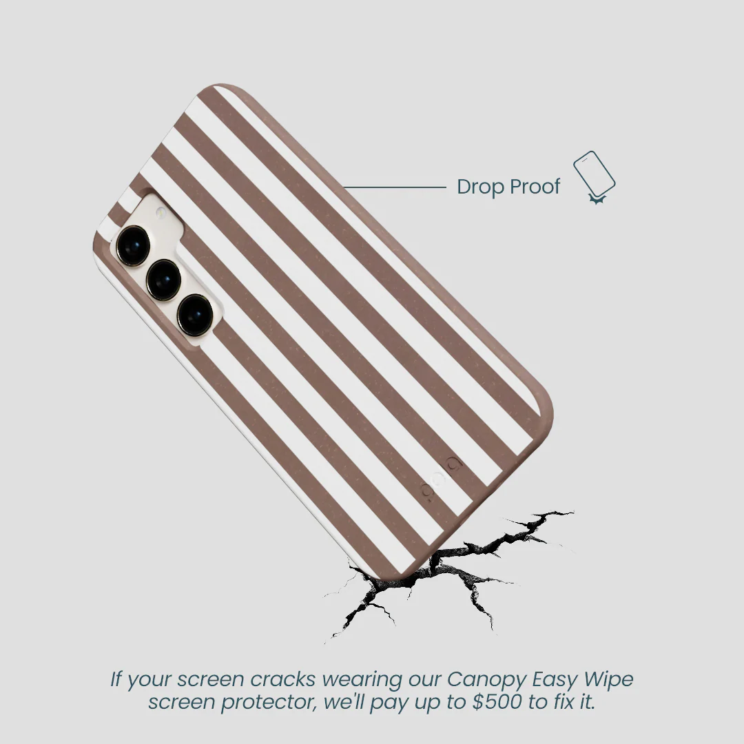 Chocolate Brown Mocha Stripes Samsung Galaxy S24 Case - Image 5