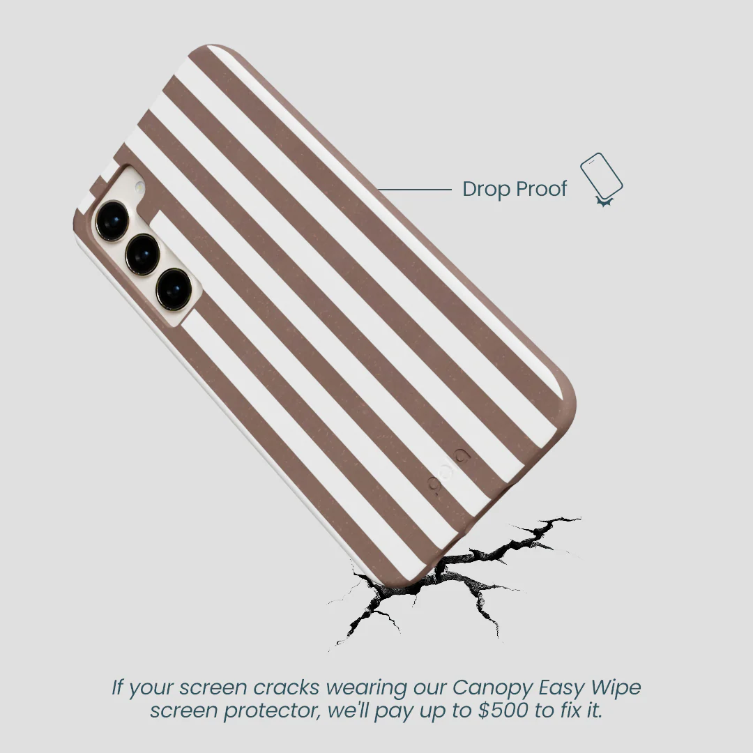 Chocolate Brown Mocha Stripes Samsung Galaxy S24+(Plus) Case - Image 5