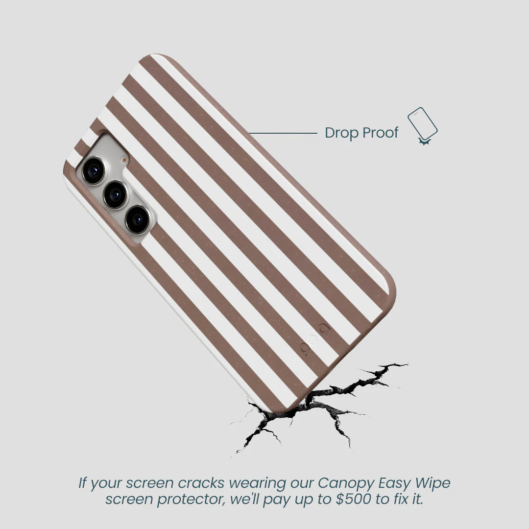 Chocolate Brown Mocha Stripes Samsung Galaxy S25 Case - Image 5