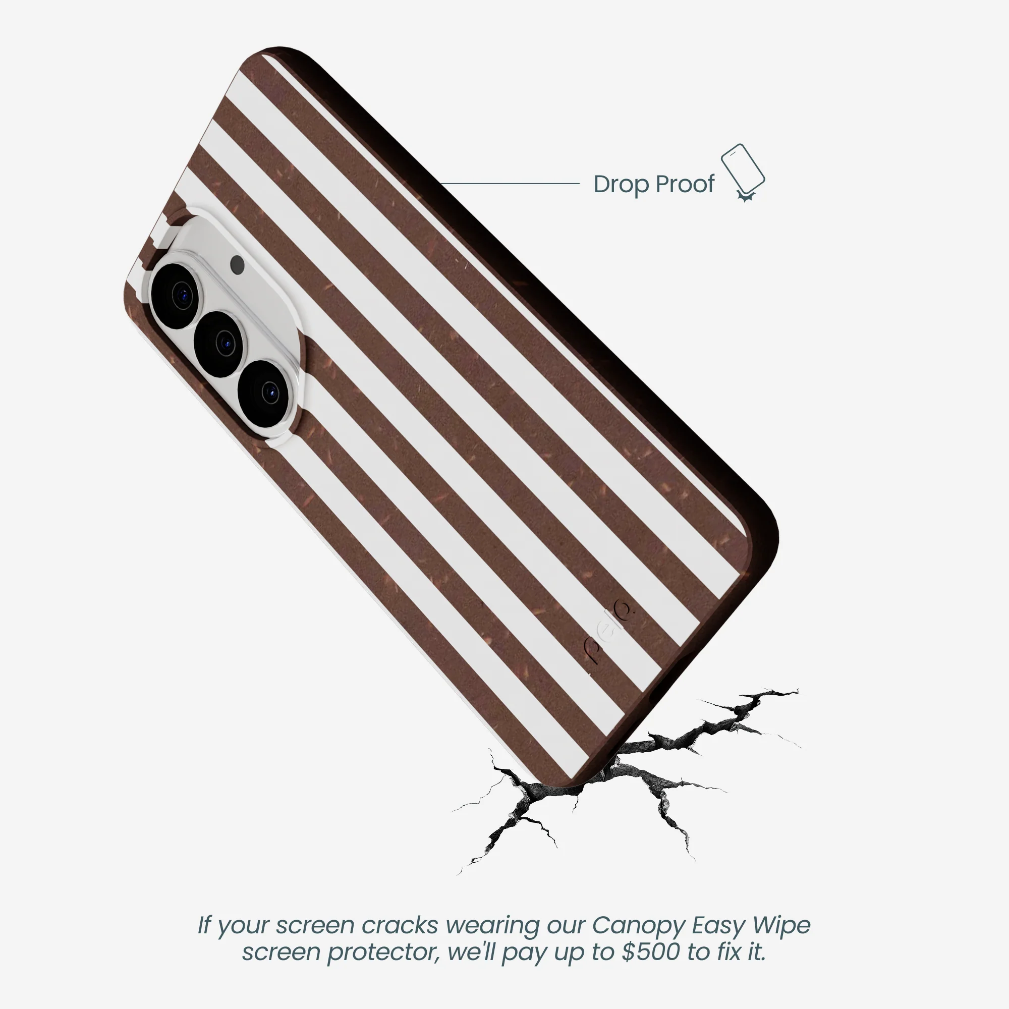 Chocolate Brown Mocha Stripes Samsung Galaxy S26 Case - Image 5