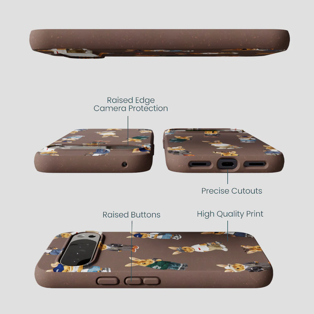 Chocolate Brown Rabbit Friends Google Pixel 10 Pro XL Case - Image 3