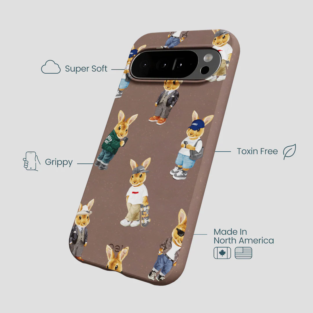 Chocolate Brown Rabbit Friends Google Pixel 10 Pro XL Case - Image 4