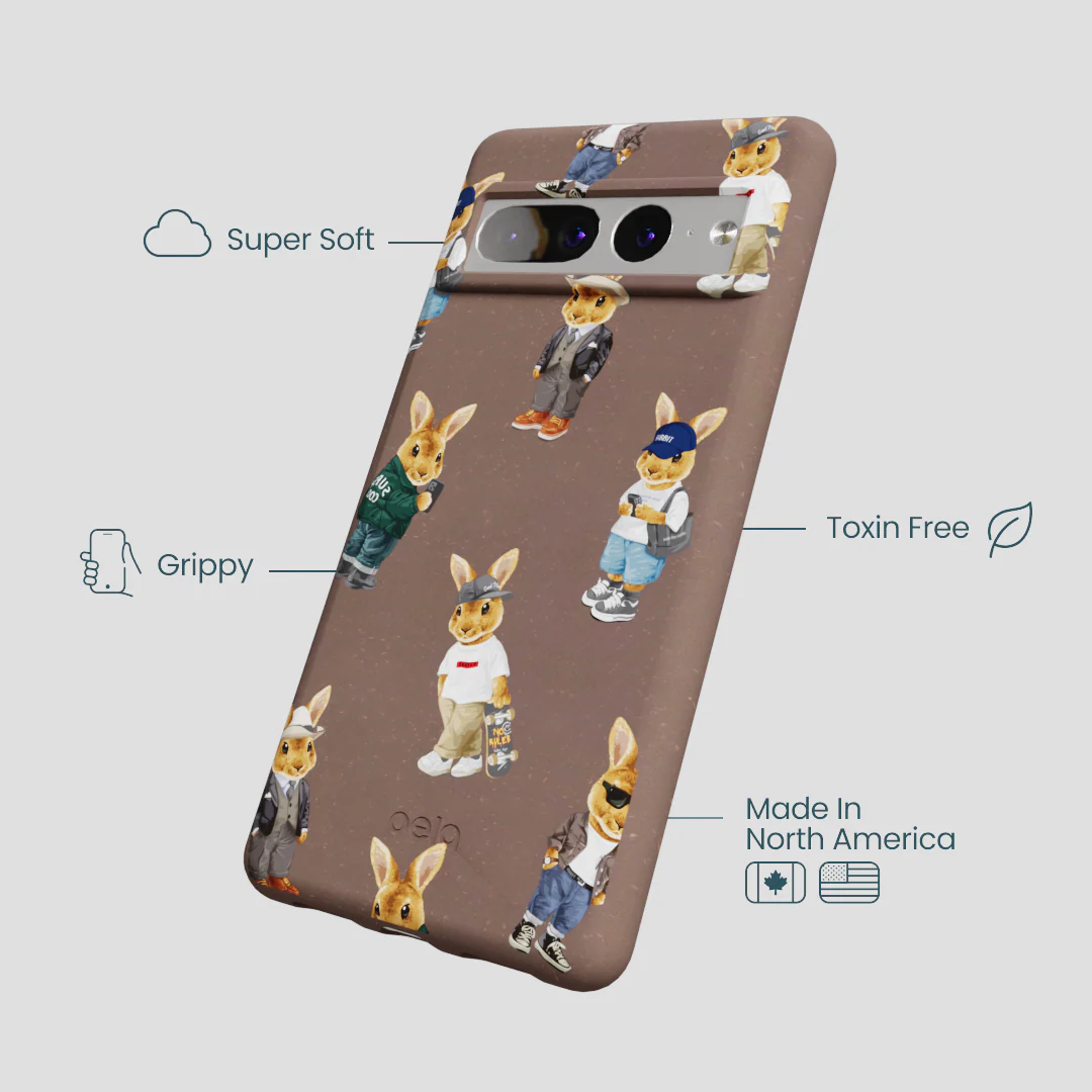 Chocolate Brown Rabbit Friends Google Pixel 7 Pro Case - Image 4