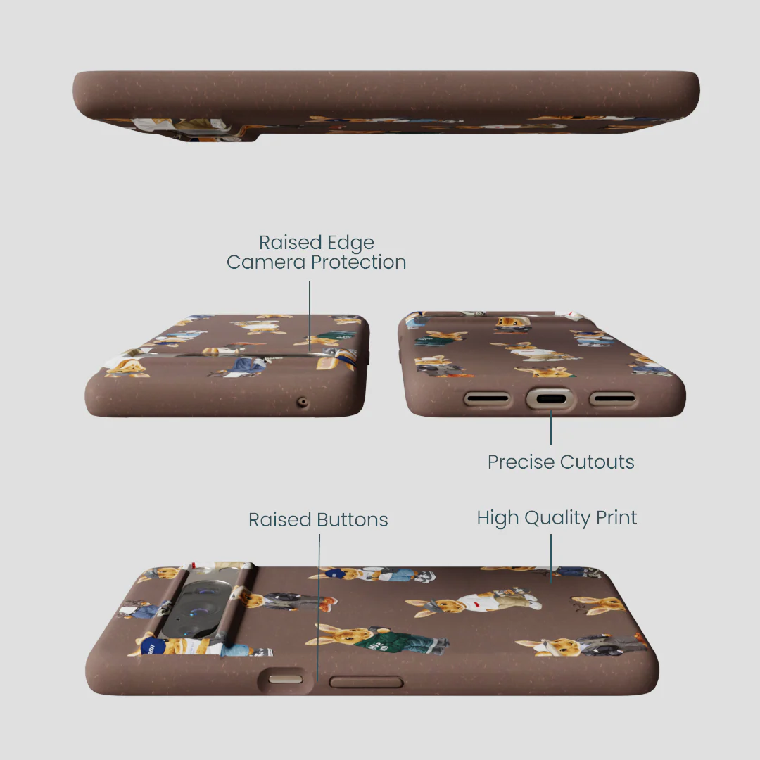 Chocolate Brown Rabbit Friends Google Pixel 8 Pro Case - Image 3