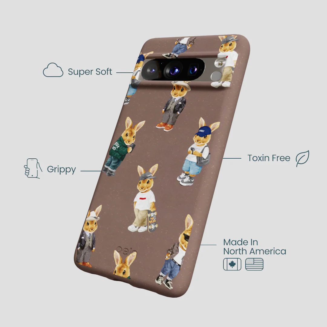 Chocolate Brown Rabbit Friends Google Pixel 8 Pro Case - Image 4