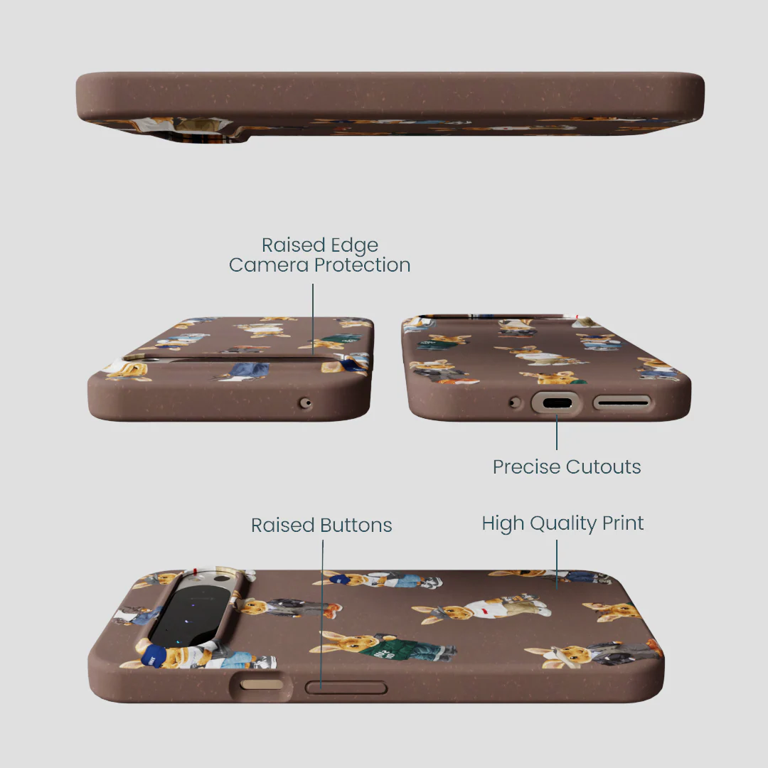 Chocolate Brown Rabbit Friends Google Pixel 9 Pro XL Case - Image 3