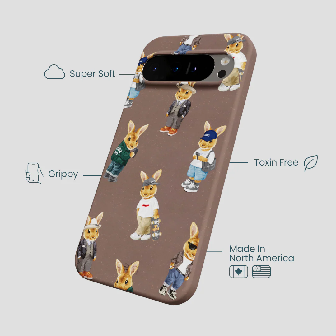 Chocolate Brown Rabbit Friends Google Pixel 9 Pro XL Case - Image 4
