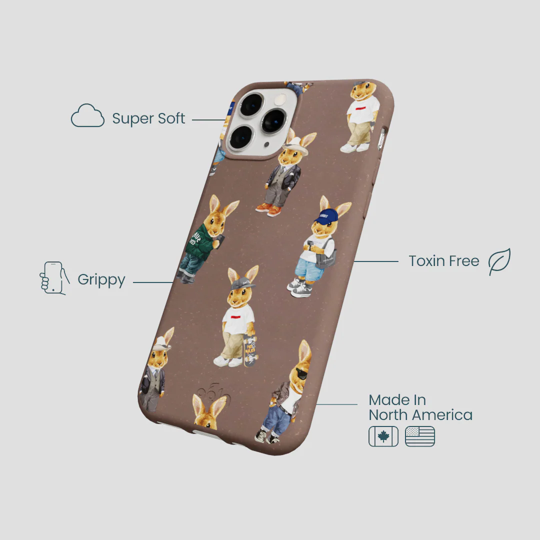 Chocolate Brown Rabbit Friends iPhone 11 Pro Case - Image 4