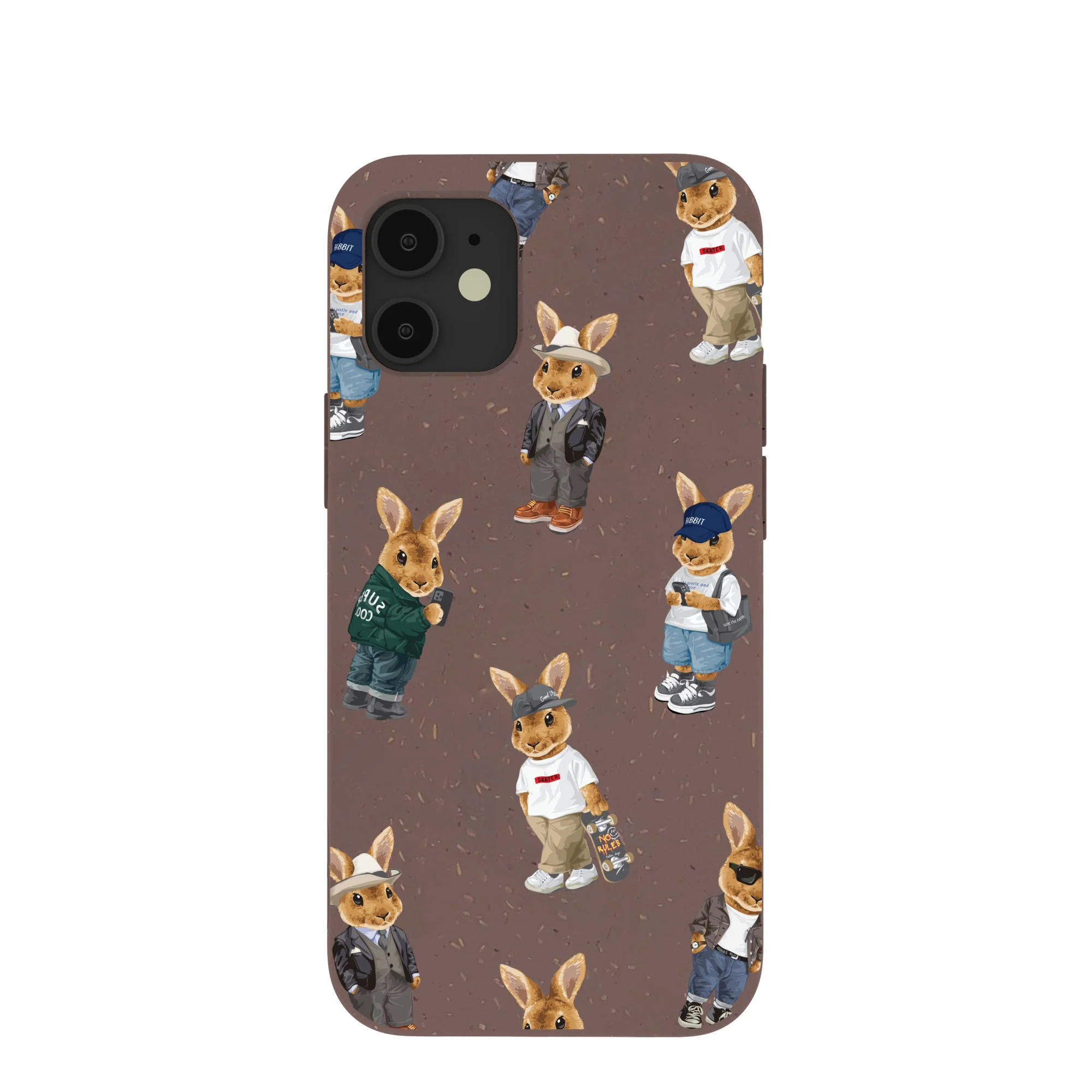 Chocolate Brown Rabbit Friends iPhone 12 Mini Case