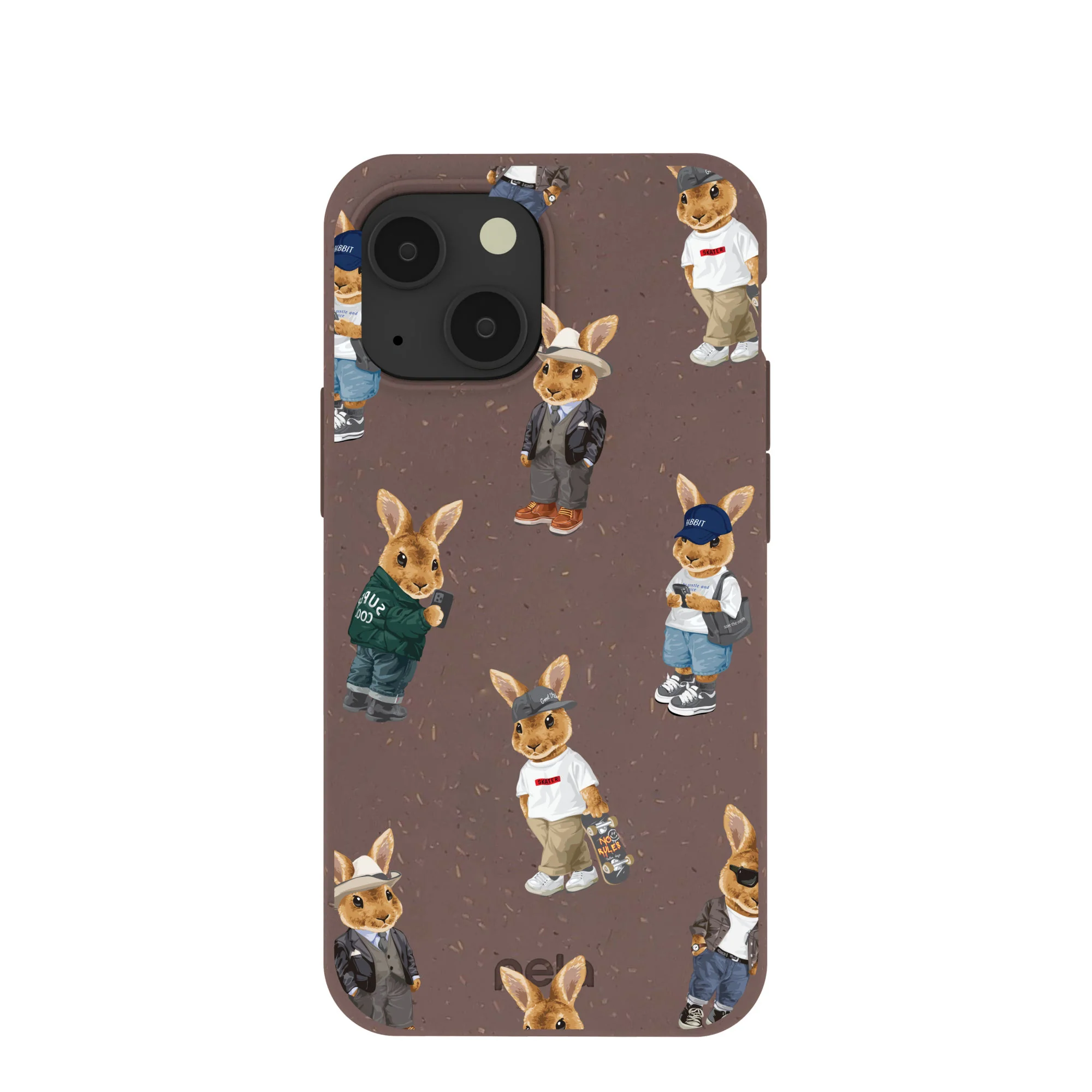 Chocolate Brown Rabbit Friends iPhone 13 Mini Case