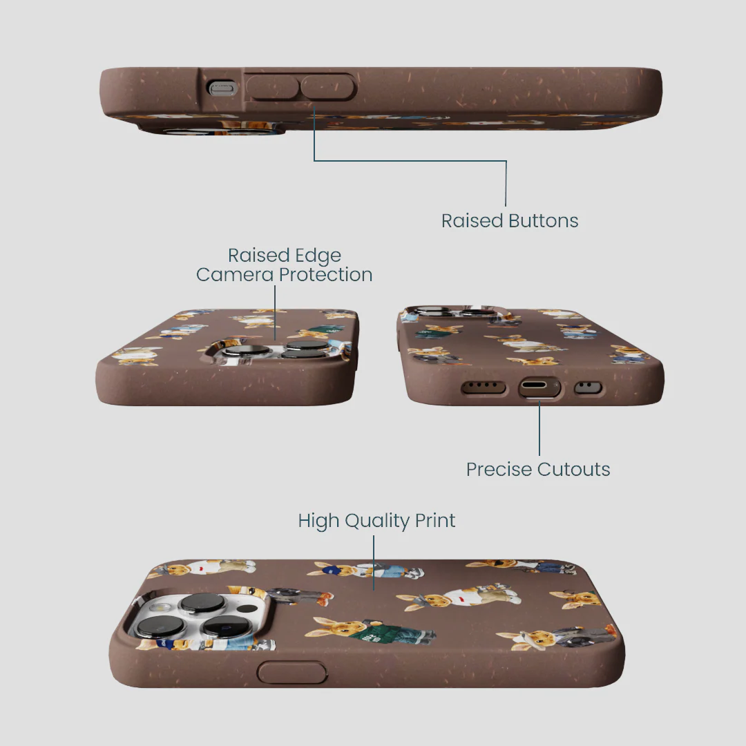 Chocolate Brown Rabbit Friends iPhone 13 Pro Case - Image 3