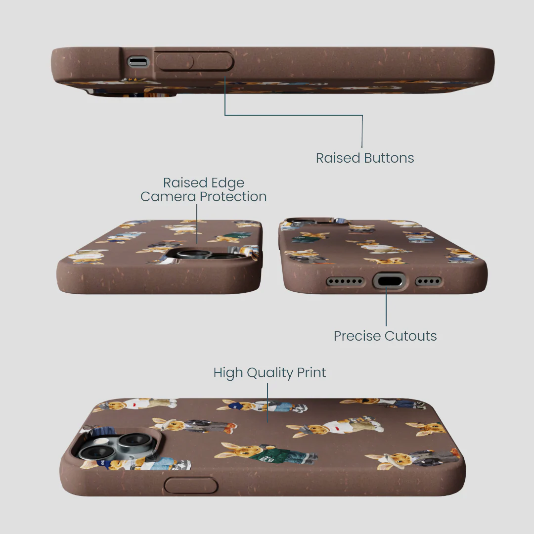 Chocolate Brown Rabbit Friends iPhone 14 Plus Case - Image 3