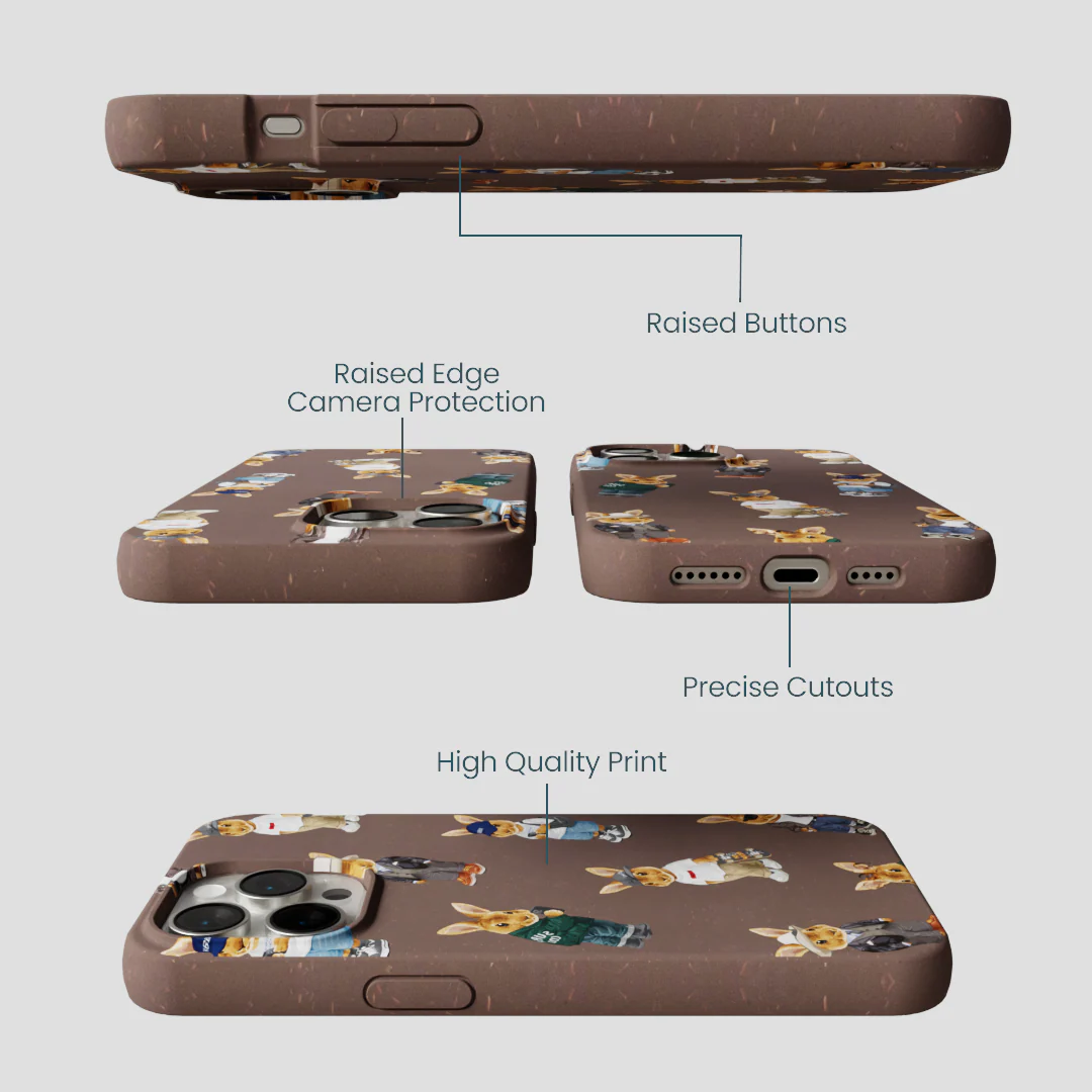 Chocolate Brown Rabbit Friends iPhone 14 Pro Max Case - Image 3