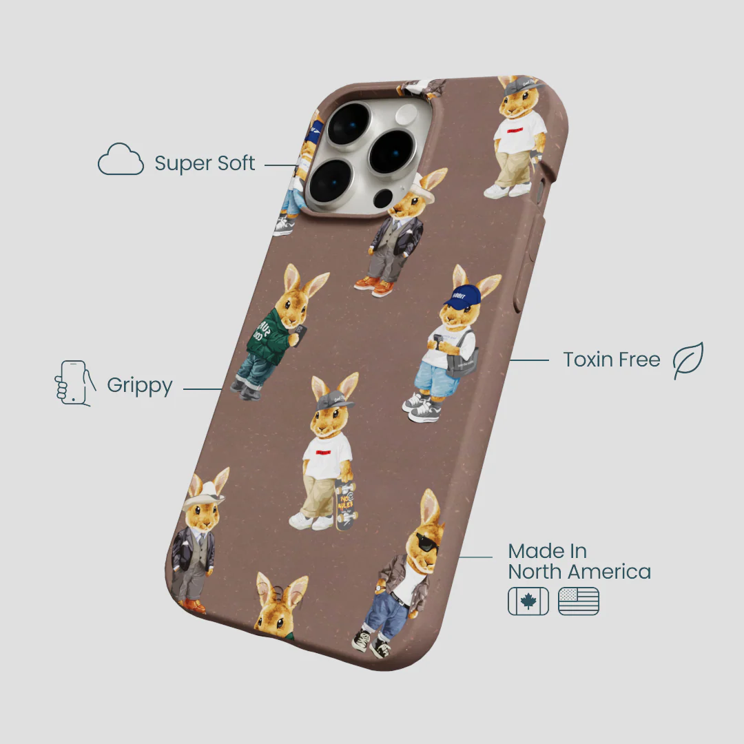 Chocolate Brown Rabbit Friends iPhone 14 Pro Max Case - Image 4