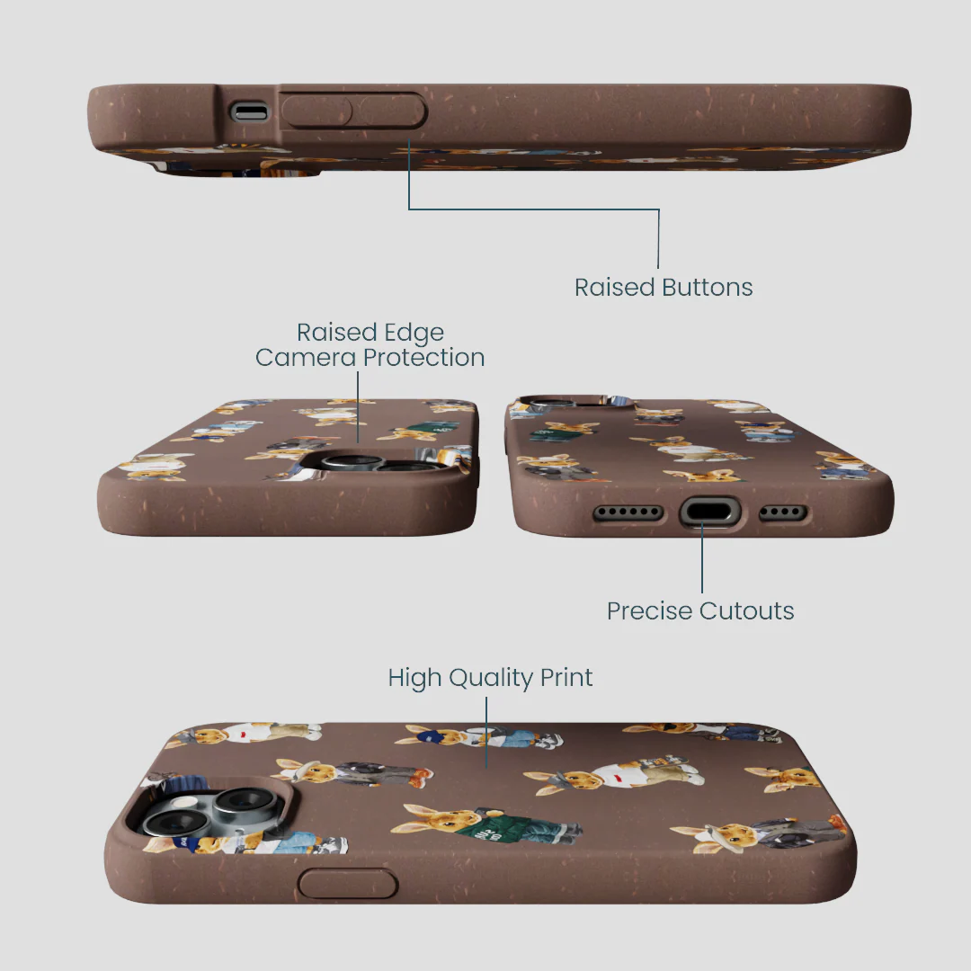 Chocolate Brown Rabbit Friends iPhone 15 Plus Case - Image 3