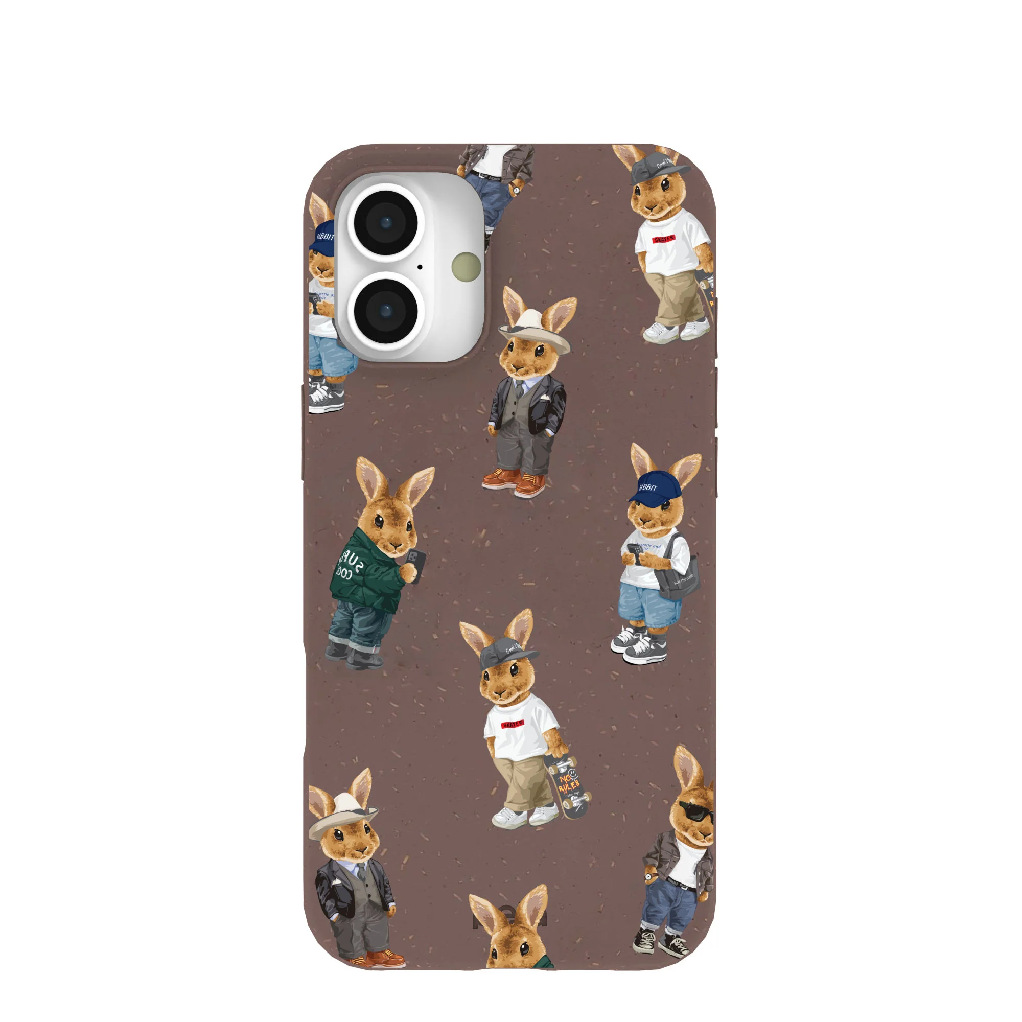 Chocolate Brown Rabbit Friends iPhone 16 Plus Case