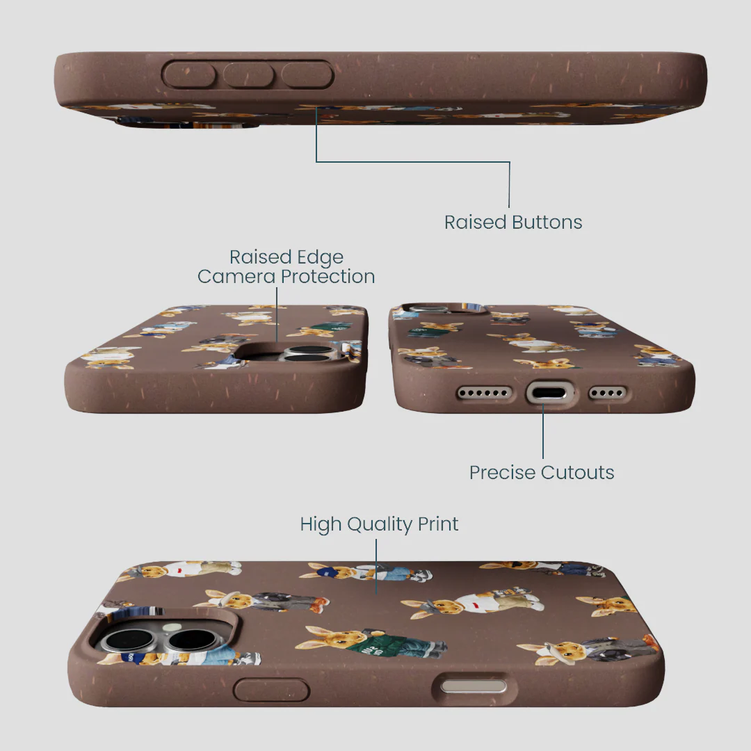 Chocolate Brown Rabbit Friends iPhone 16 Plus Case - Image 3