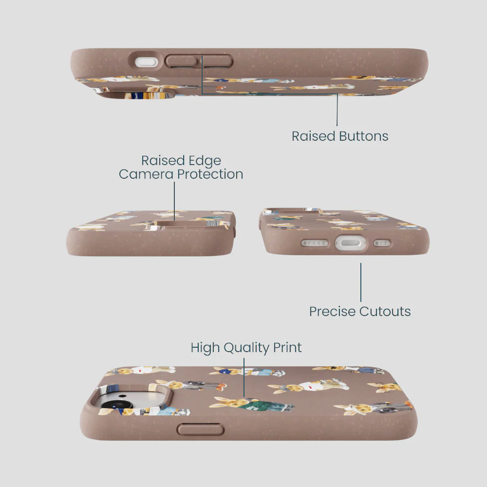 Chocolate Brown Rabbit Friends iPhone 16e/17e Case - Image 3