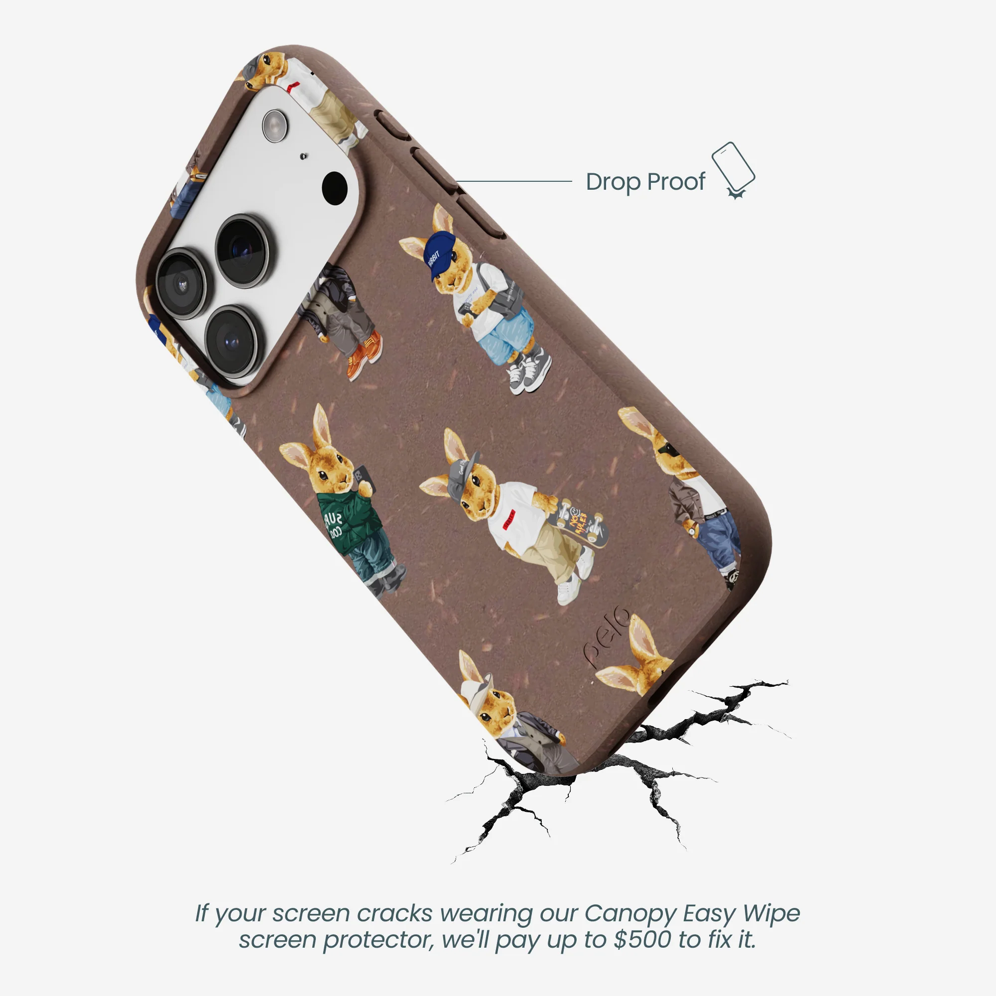 Chocolate Brown Rabbit Friends iPhone 17 Pro Case - Image 5
