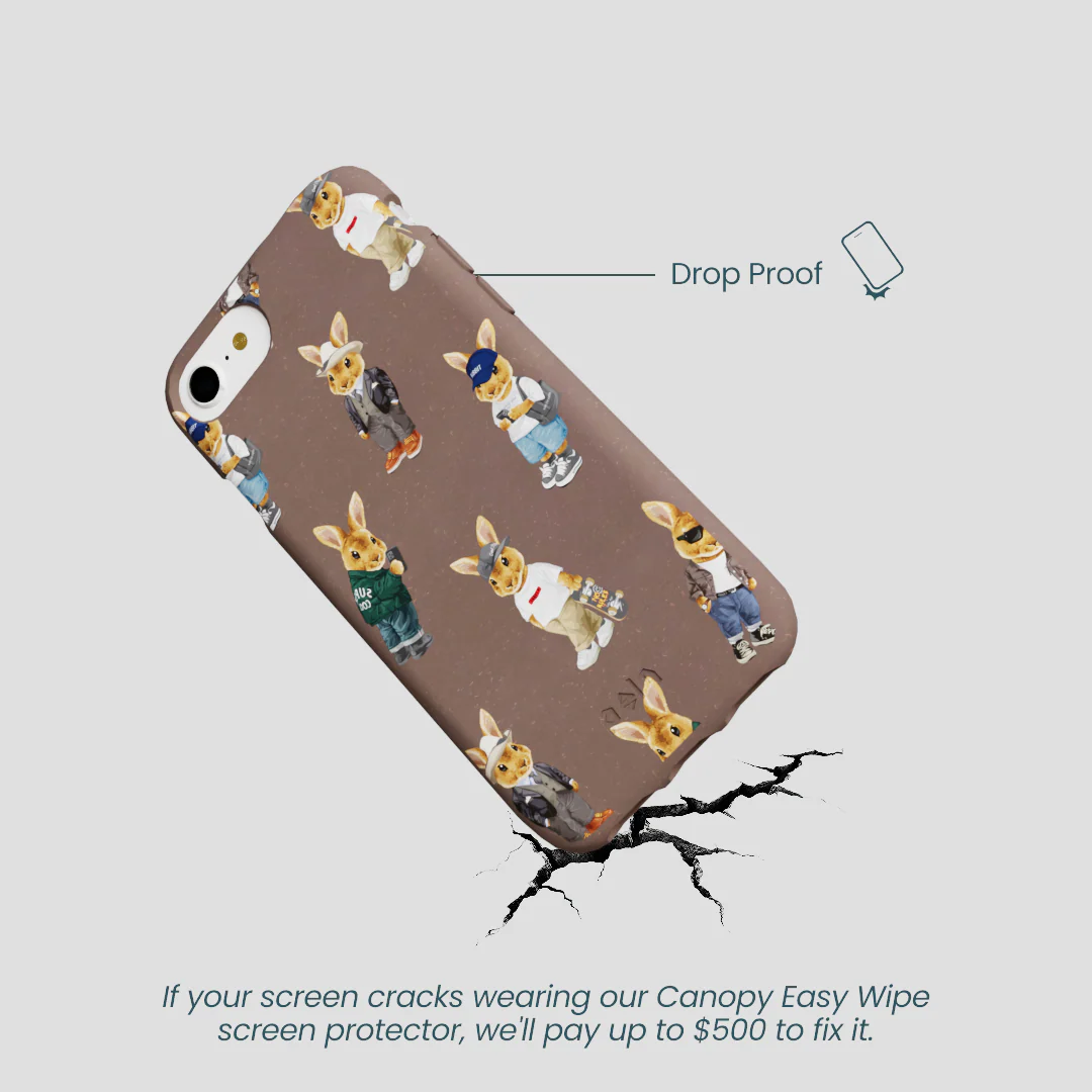 Chocolate Brown Rabbit Friends iPhone 6/6s/7/8/SE Case - Image 5