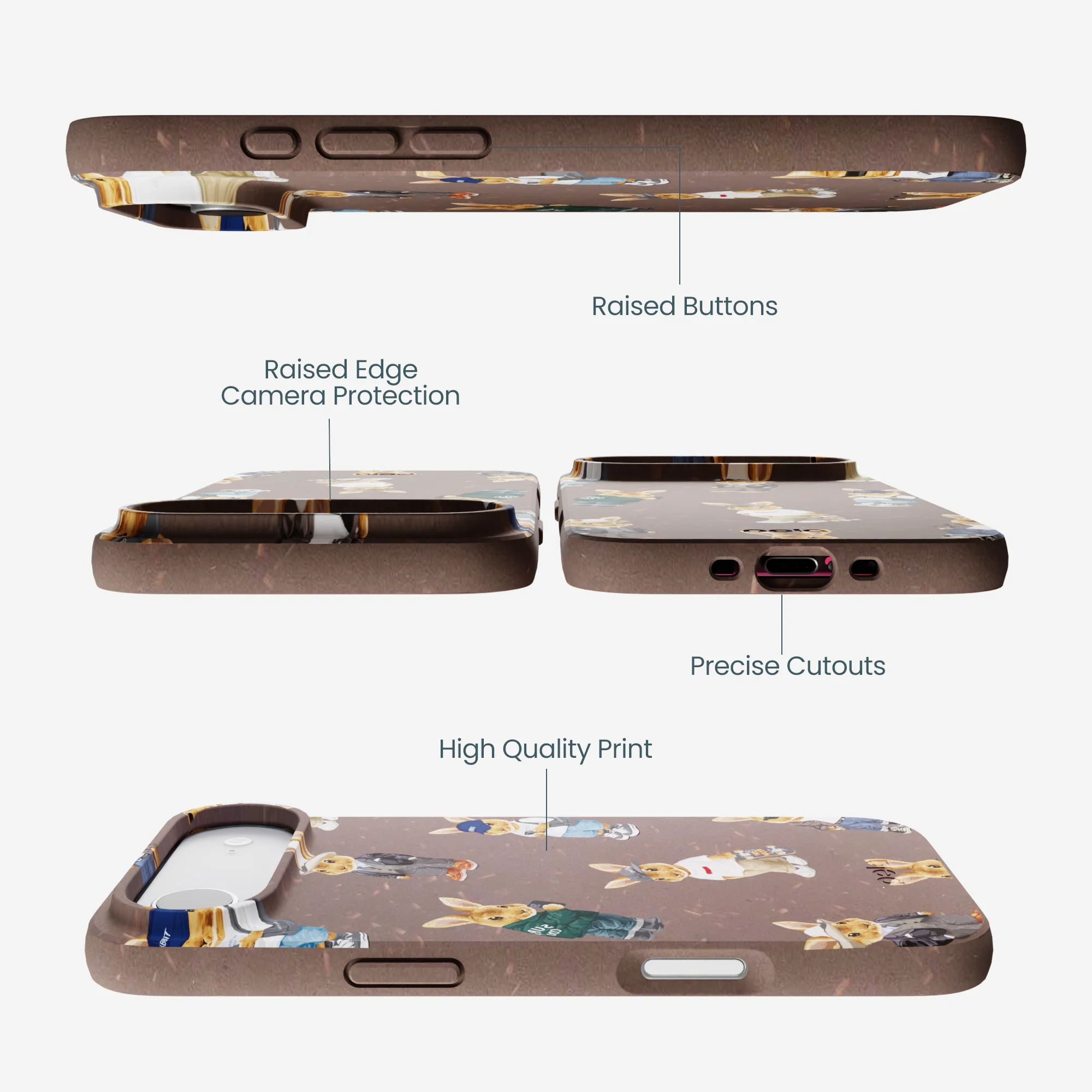Chocolate Brown Rabbit Friends iPhone Air Case - Image 3
