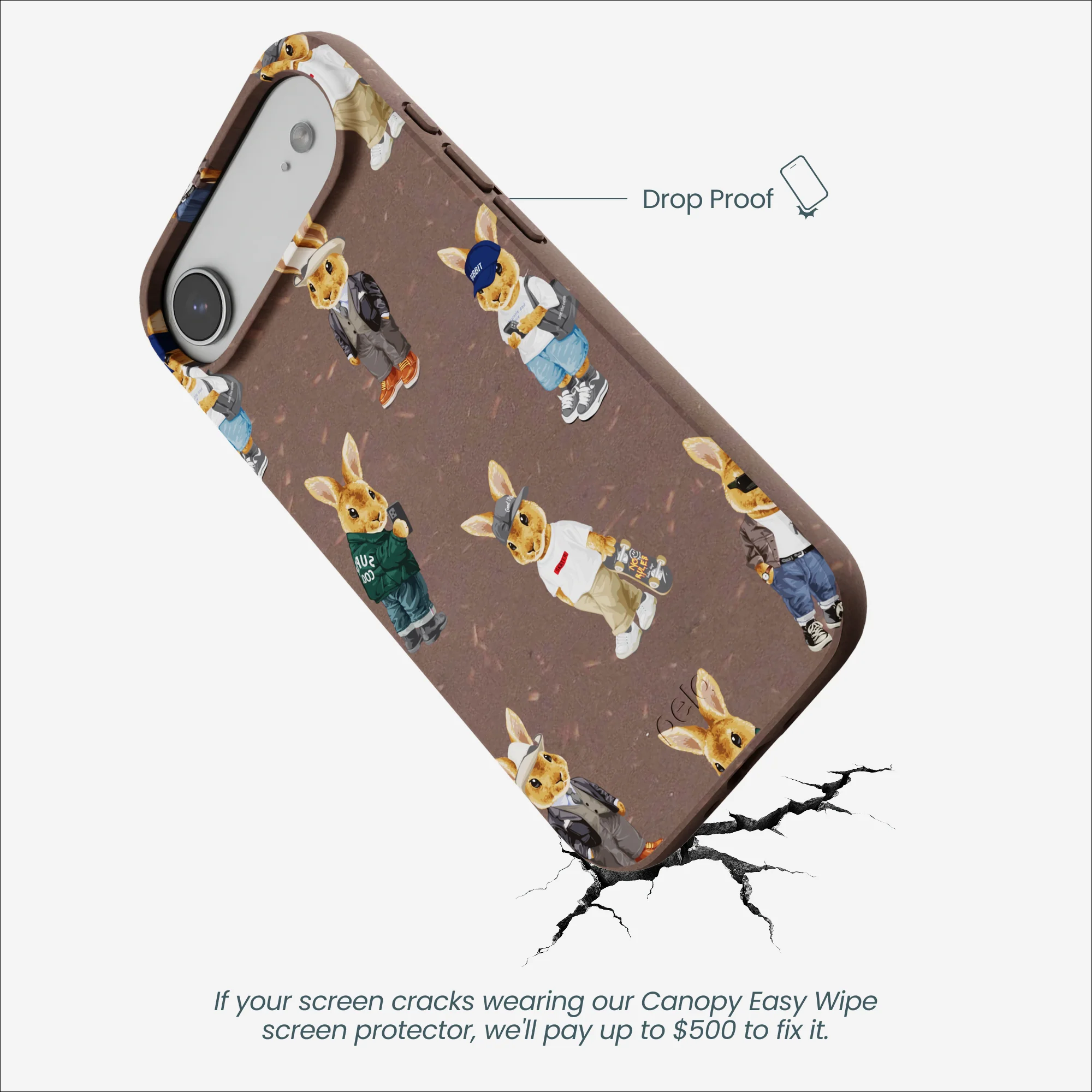 Chocolate Brown Rabbit Friends iPhone Air Case - Image 5