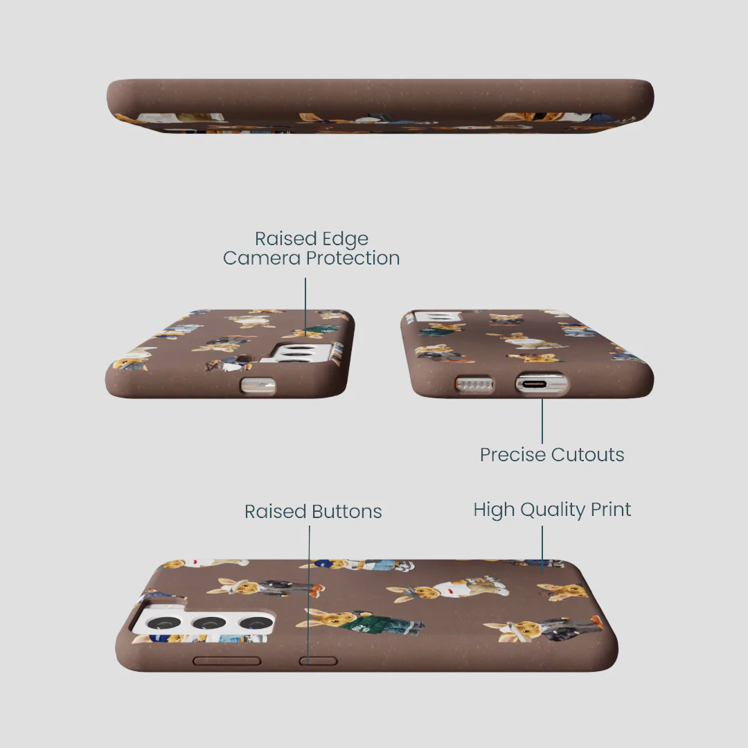 Chocolate Brown Rabbit Friends Samsung Galaxy S22 Case - Image 3