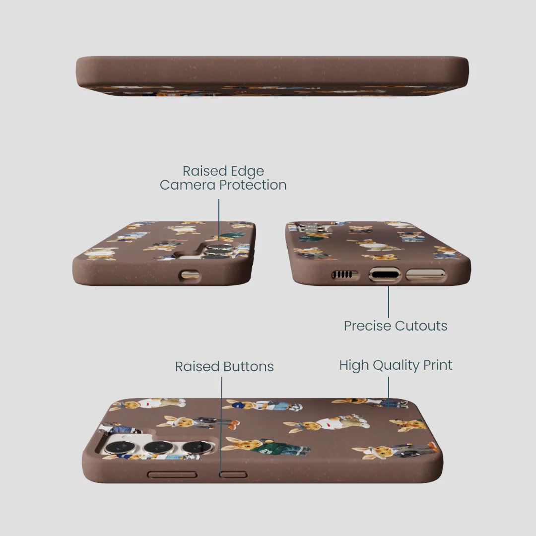 Chocolate Brown Rabbit Friends Samsung Galaxy S23 Case - Image 3