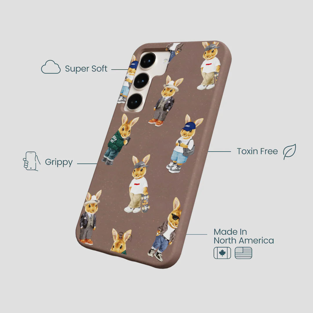 Chocolate Brown Rabbit Friends Samsung Galaxy S23 Case - Image 4