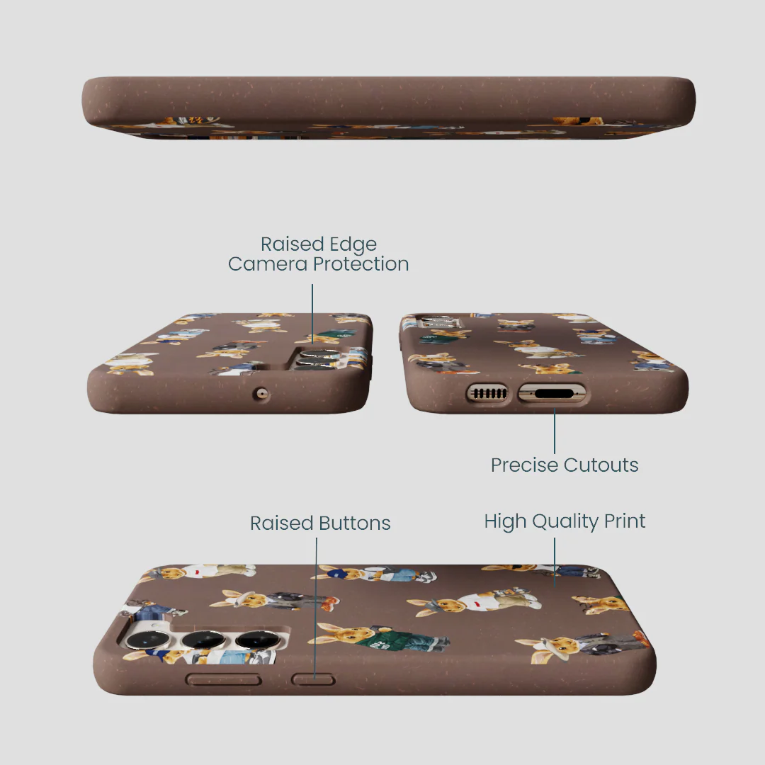 Chocolate Brown Rabbit Friends Samsung Galaxy S23+(Plus) Case - Image 3