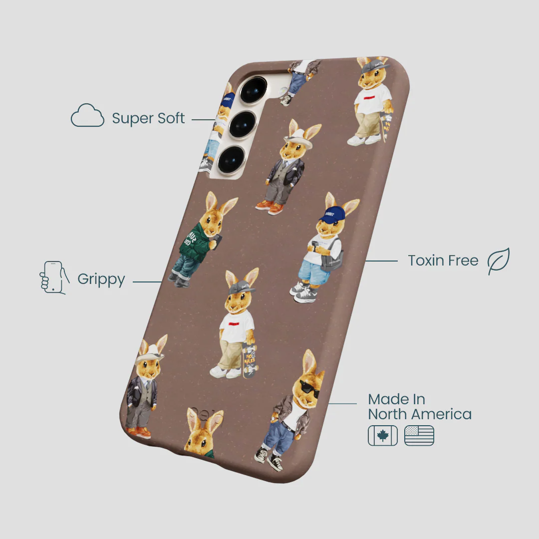 Chocolate Brown Rabbit Friends Samsung Galaxy S23+(Plus) Case - Image 4